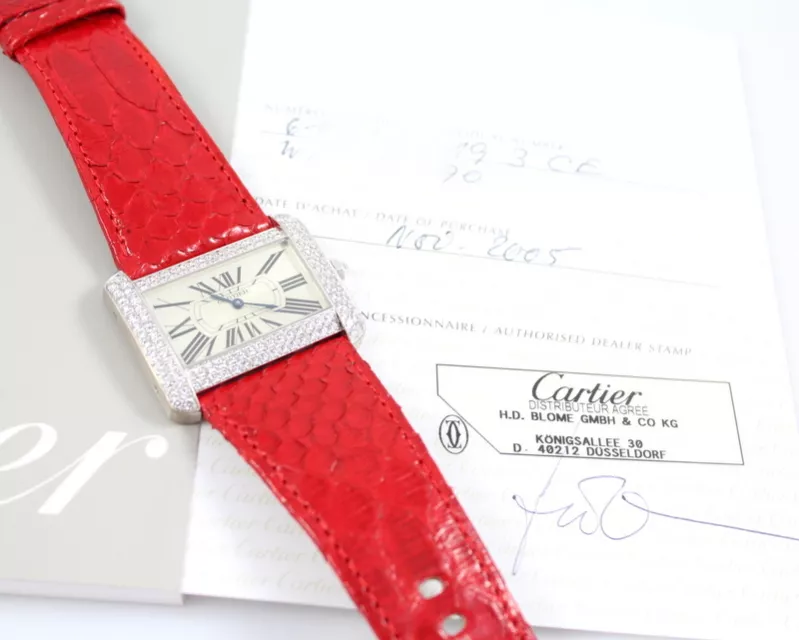 Montre femme Cartier Divan XL Diamant. 