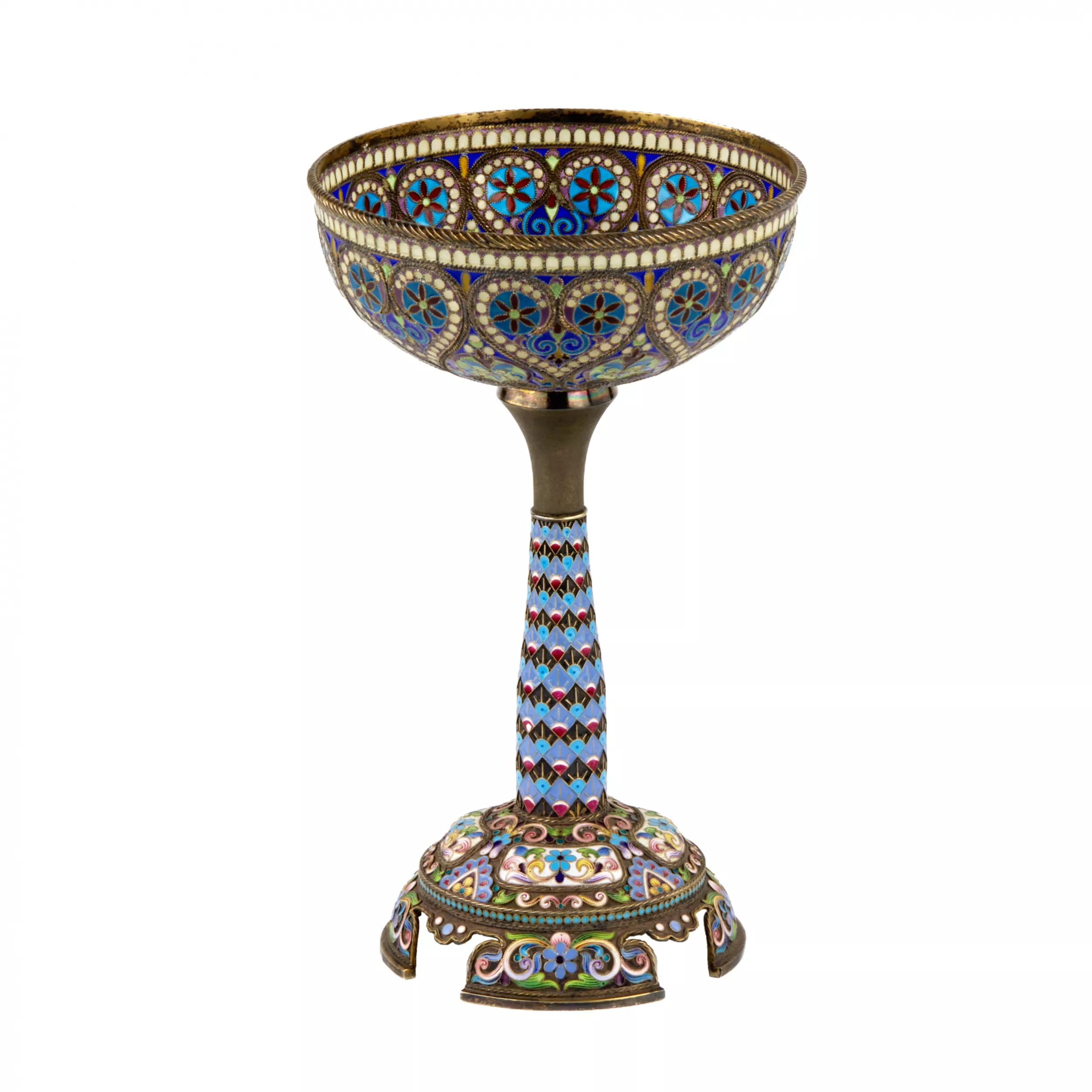 Le magnifique gobelet en argent dIvan Khlebnikov : emaux peints, cloisonnes et vitraux. 