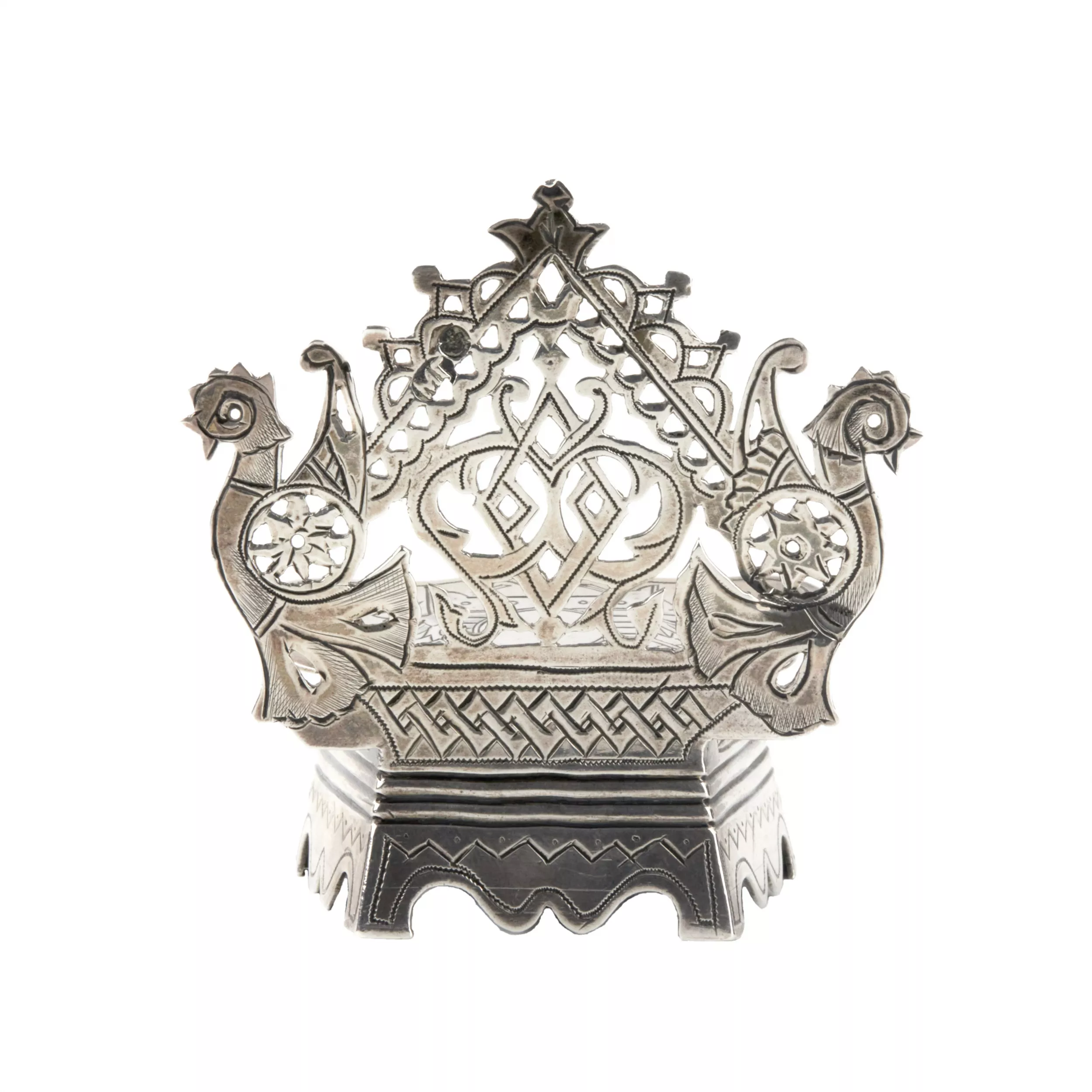 Russian silver salt shaker throne. 