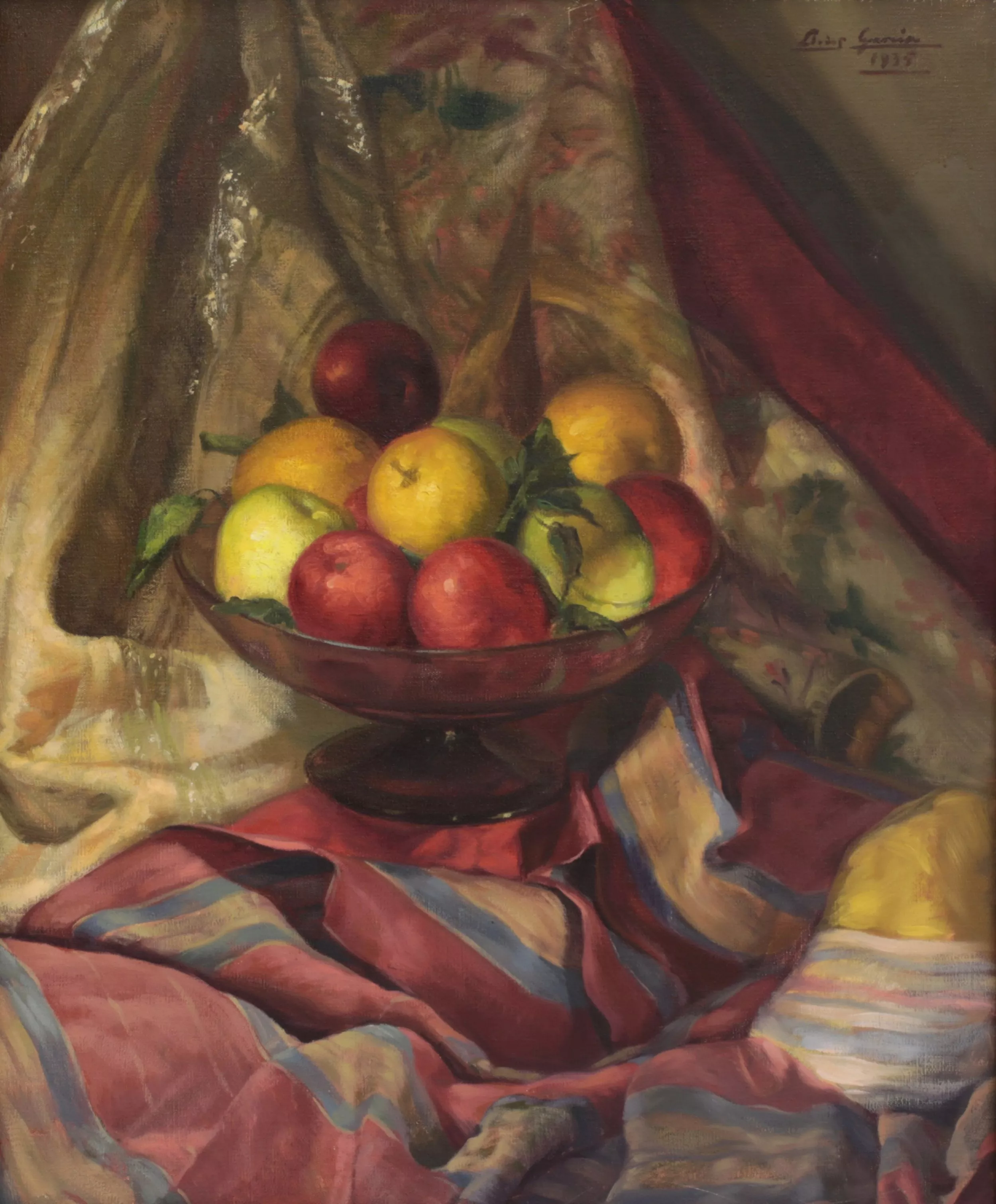 LUIS GARCÍA OLIVER. Still life with apples. 