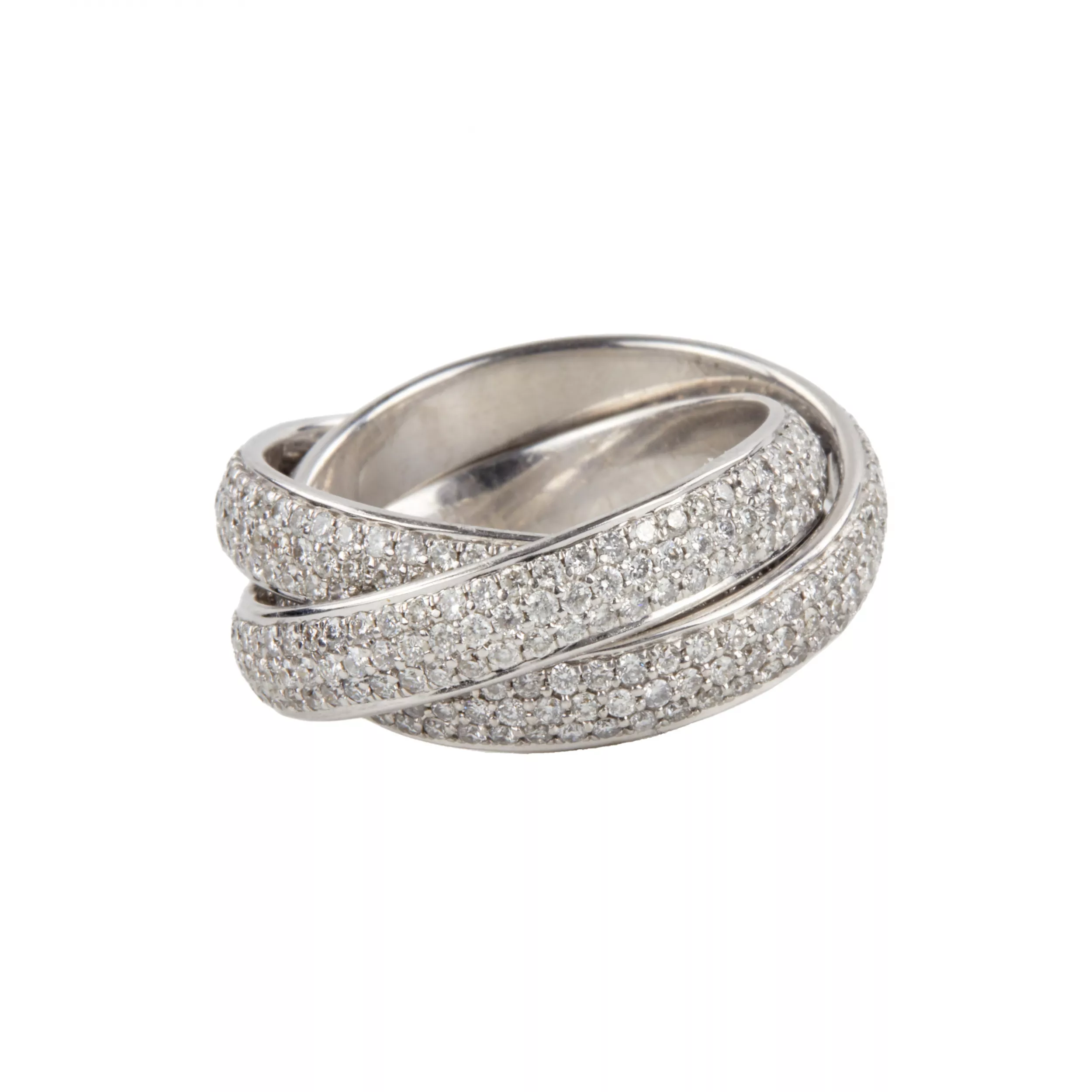 Bague en or blanc 18 carats avec diamants. 