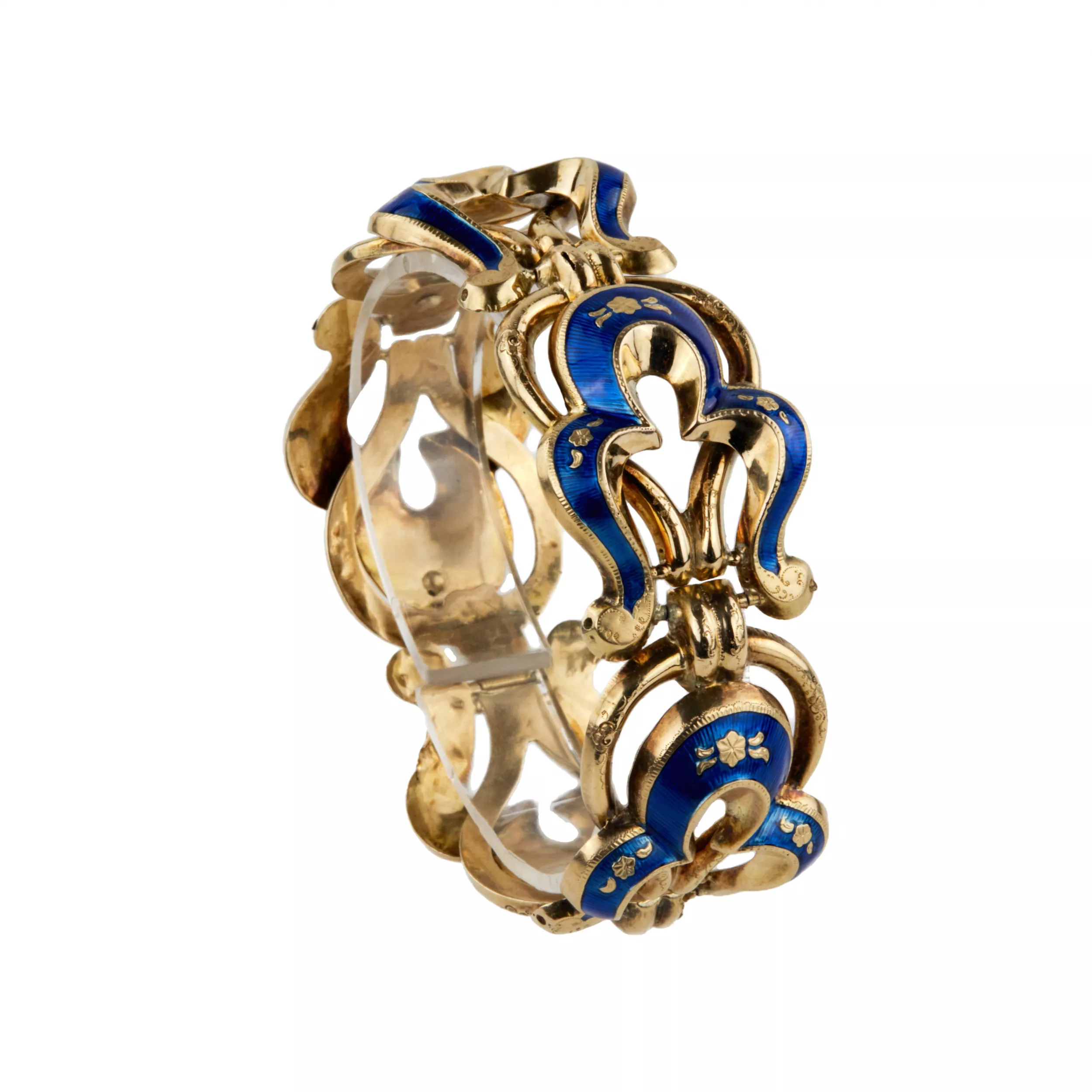 Bracelet en or avec 56 emaux de dosage. Russie royale. 19ème siècle. 