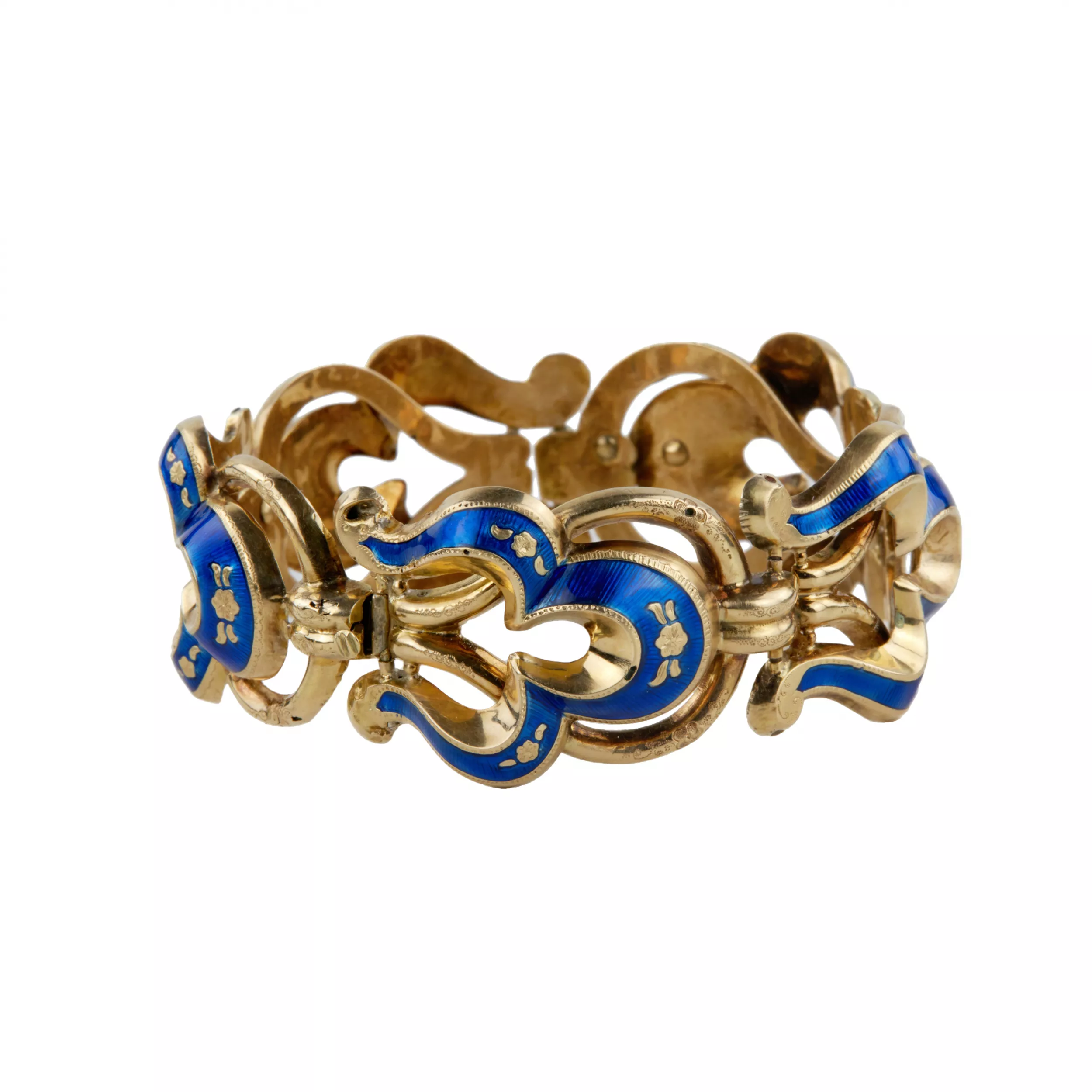 Bracelet en or avec 56 emaux de dosage. Russie royale. 19ème siècle. 
