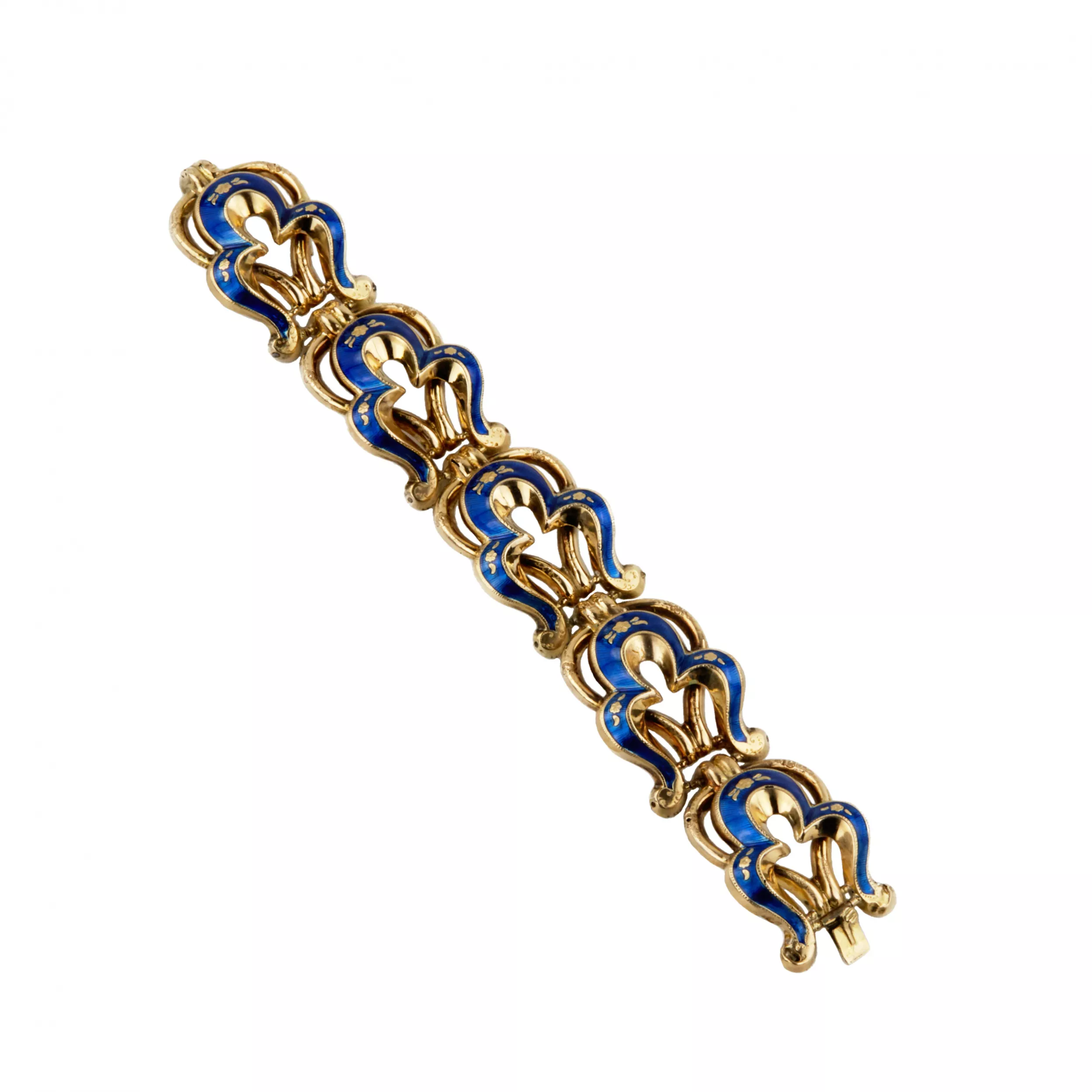 Bracelet en or avec 56 emaux de dosage. Russie royale. 19ème siècle. 