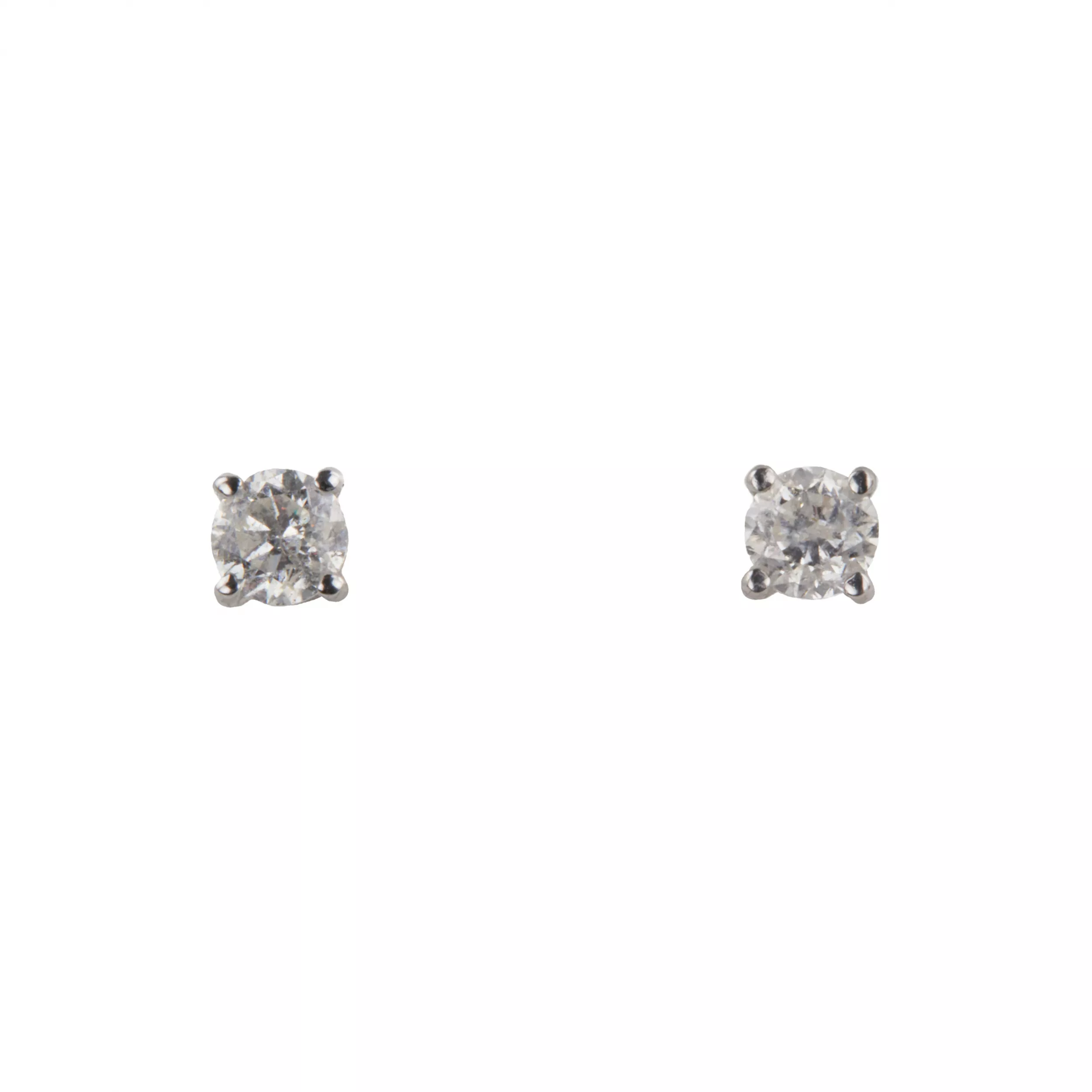 Золотые серьги 14 K с бриллиантами.