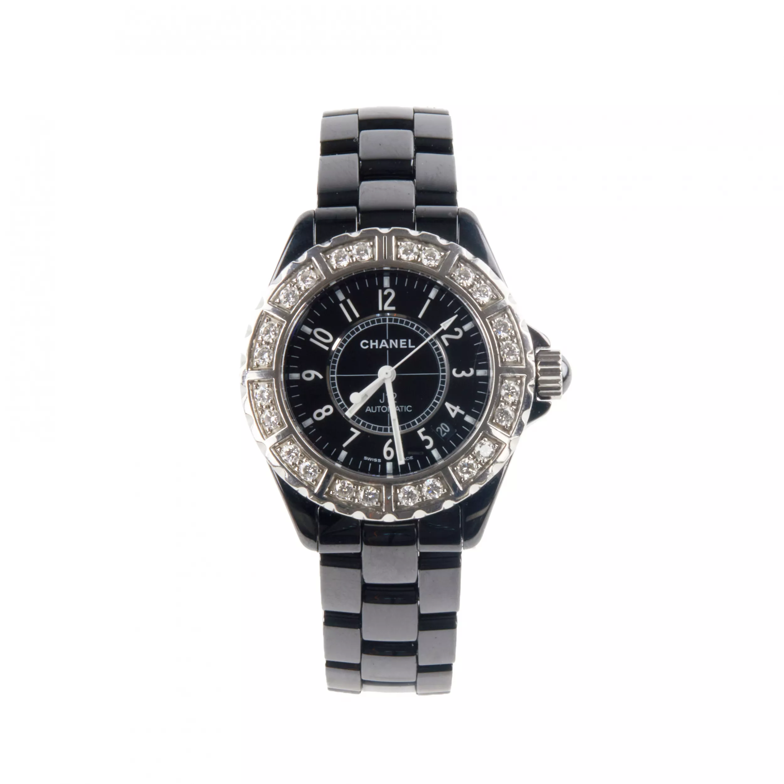 CHANEL J12 CLASSIC H1174. AUTOMATIC DIAMOND-SET WRISTWATCH