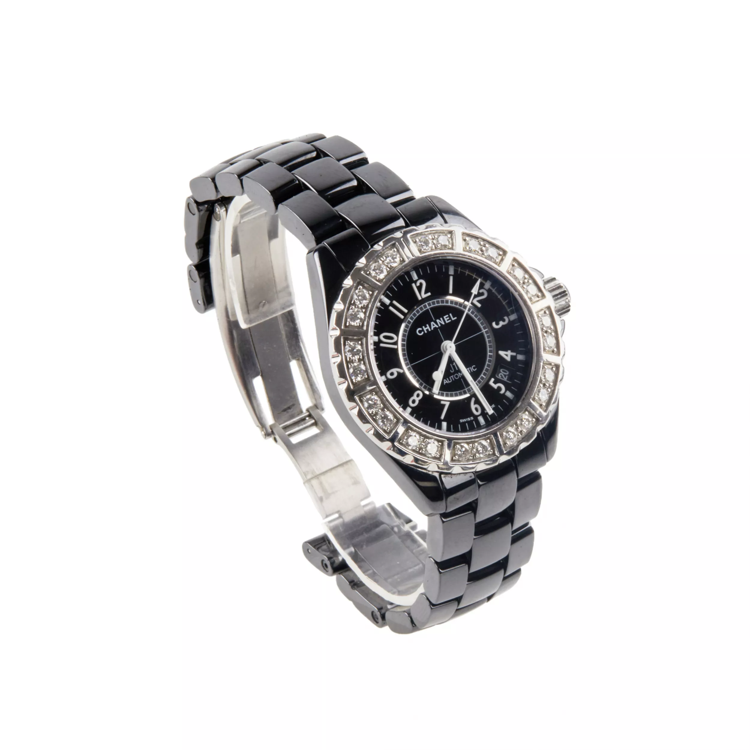 CHANEL J12 CLASSIC H1174. AUTOMATIC DIAMOND-SET WRISTWATCH