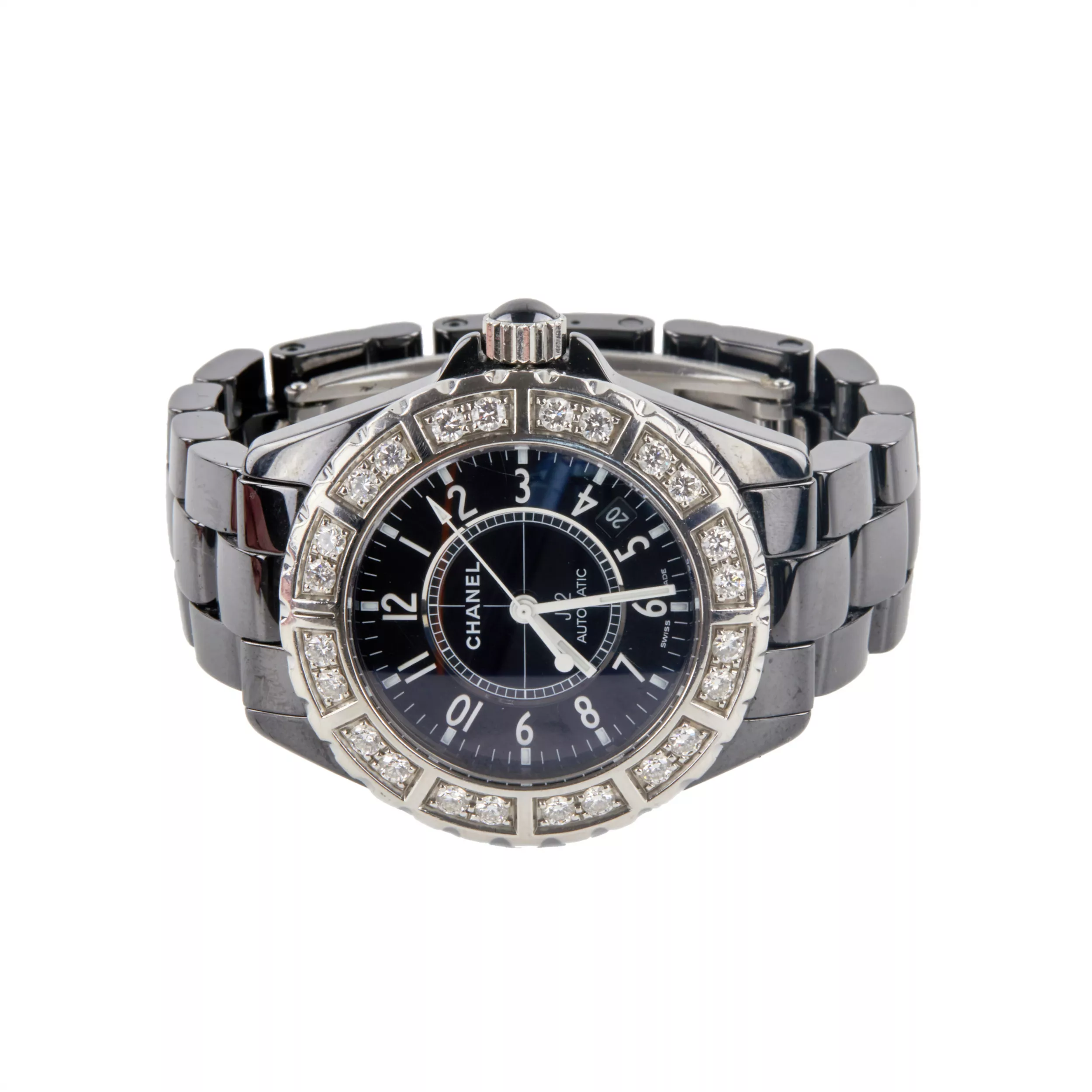 CHANEL J12 CLASSIC H1174. AUTOMATIC DIAMOND-SET WRISTWATCH