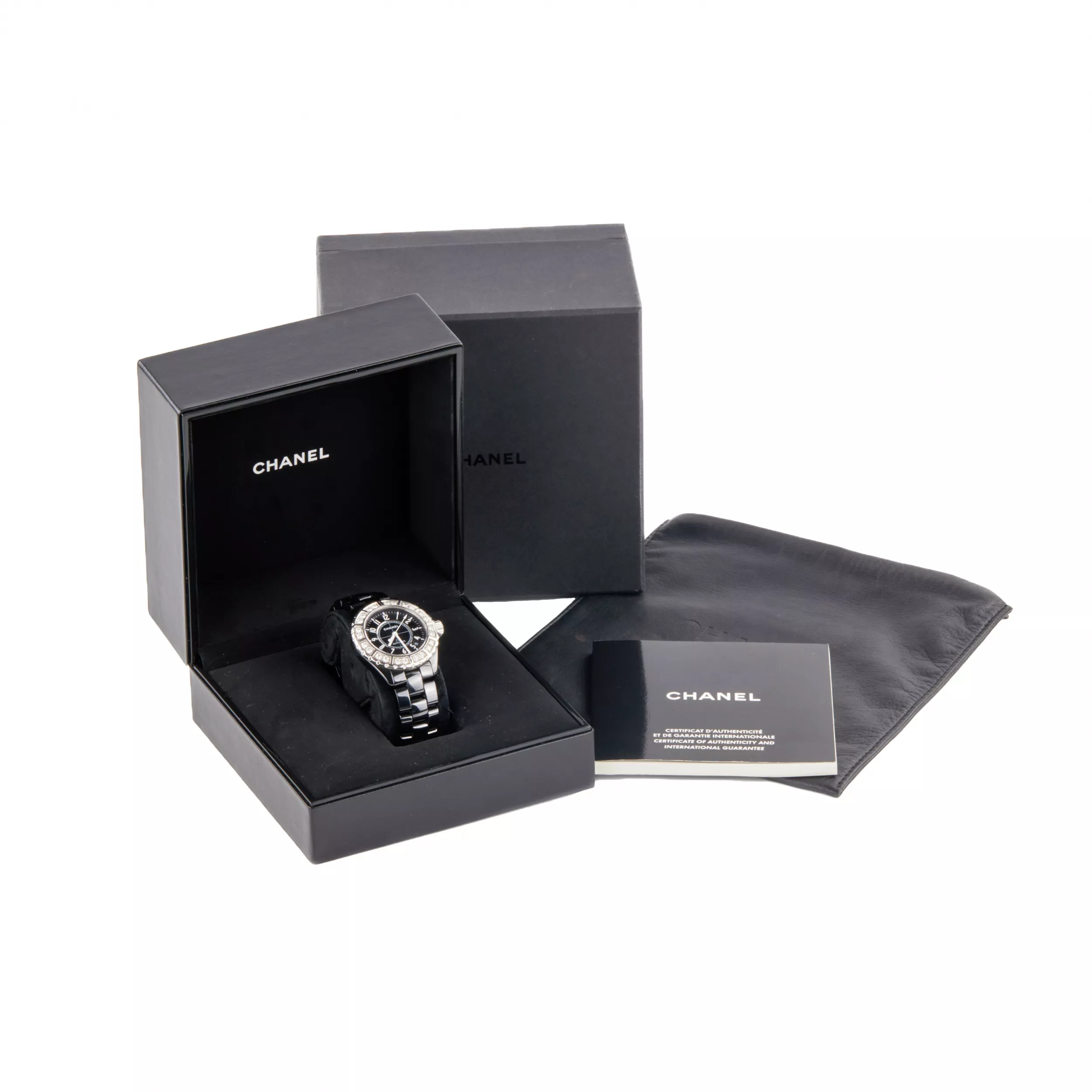 CHANEL J12 CLASSIC H1174. AUTOMATIC DIAMOND-SET WRISTWATCH