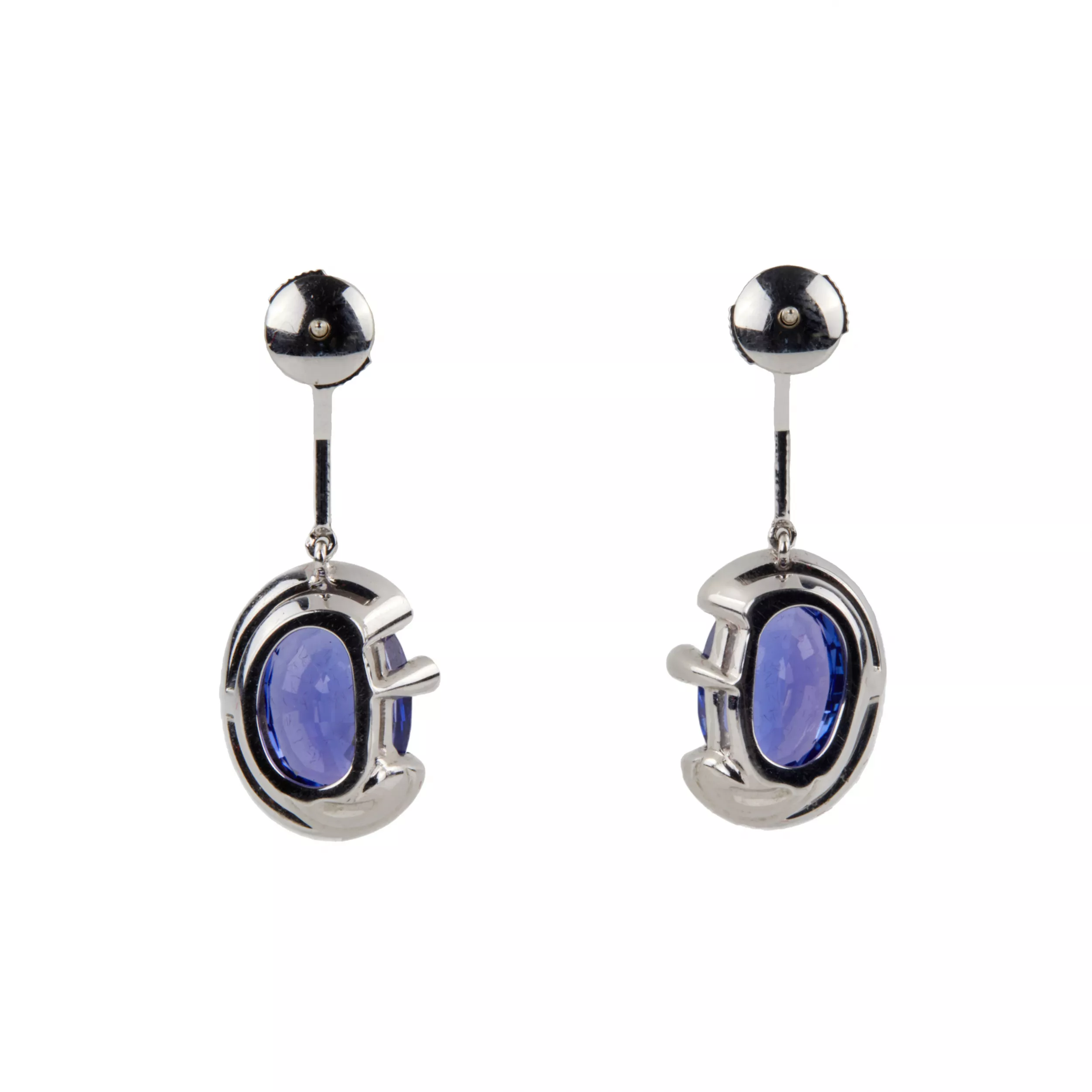 Boucles d`oreilles en or avec diamants et tanzanites. 