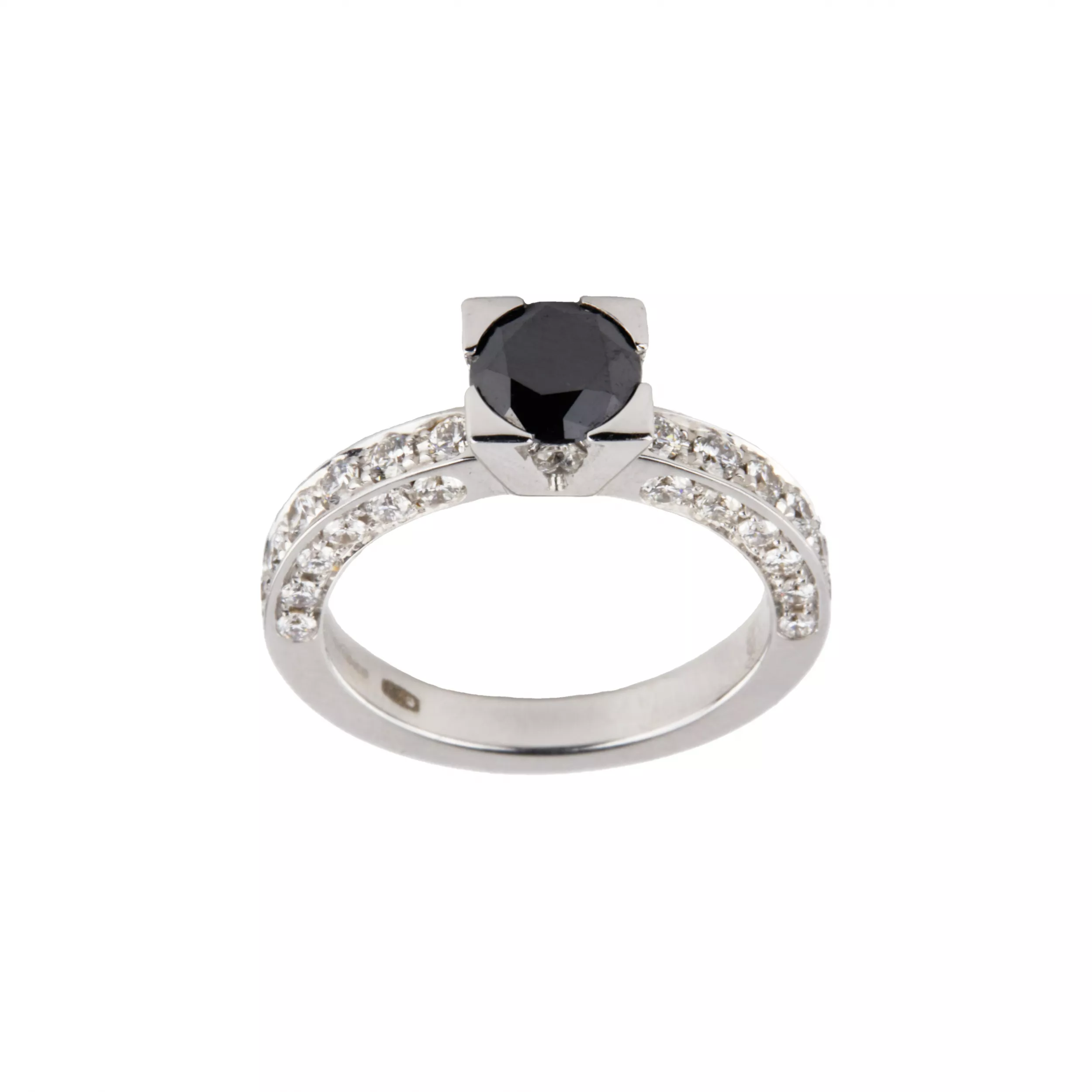 Bague en or Giorgio Visconti, avec diamants noirs et blancs. 
