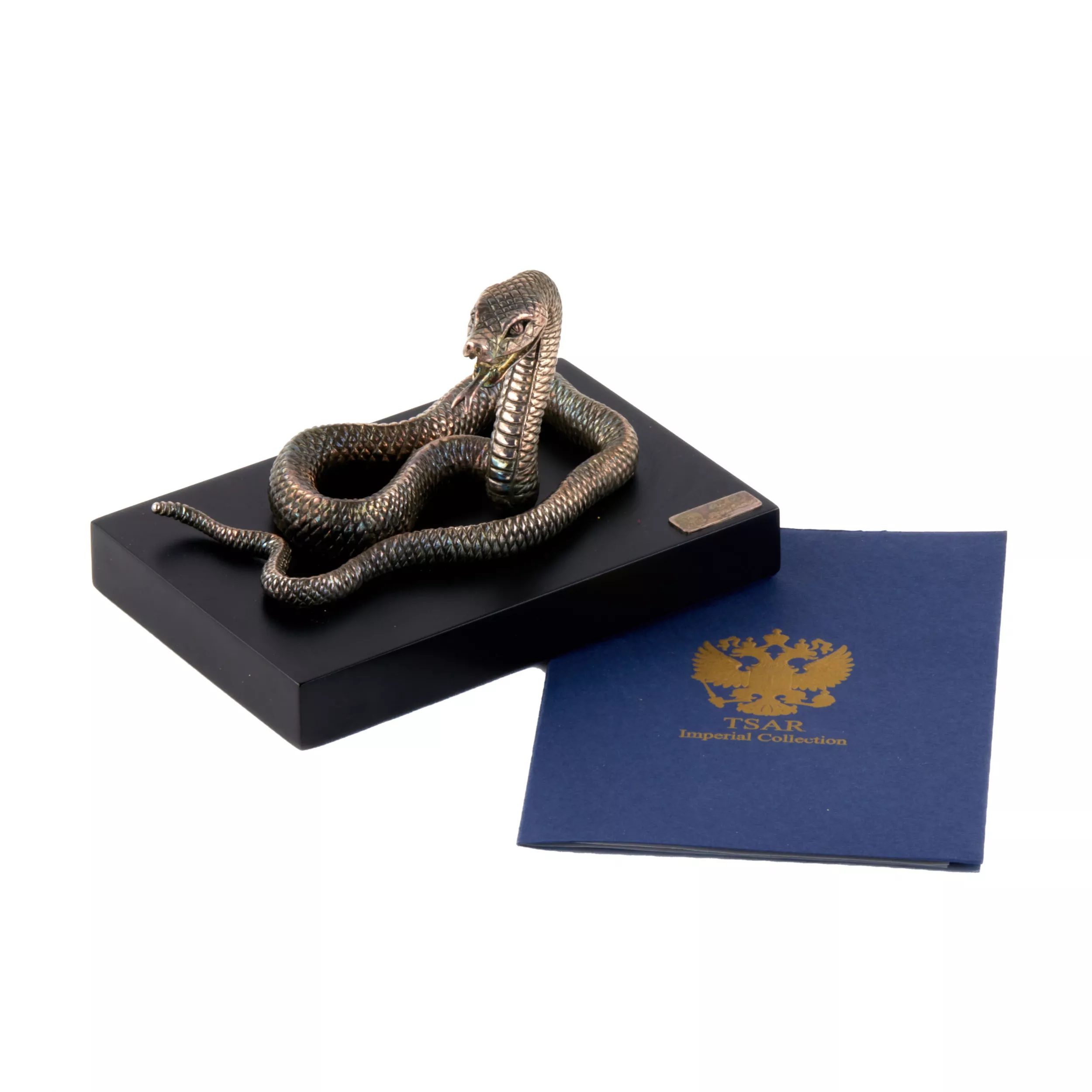 Посеребренная фигура змеи.  Tsar imperial collection. 