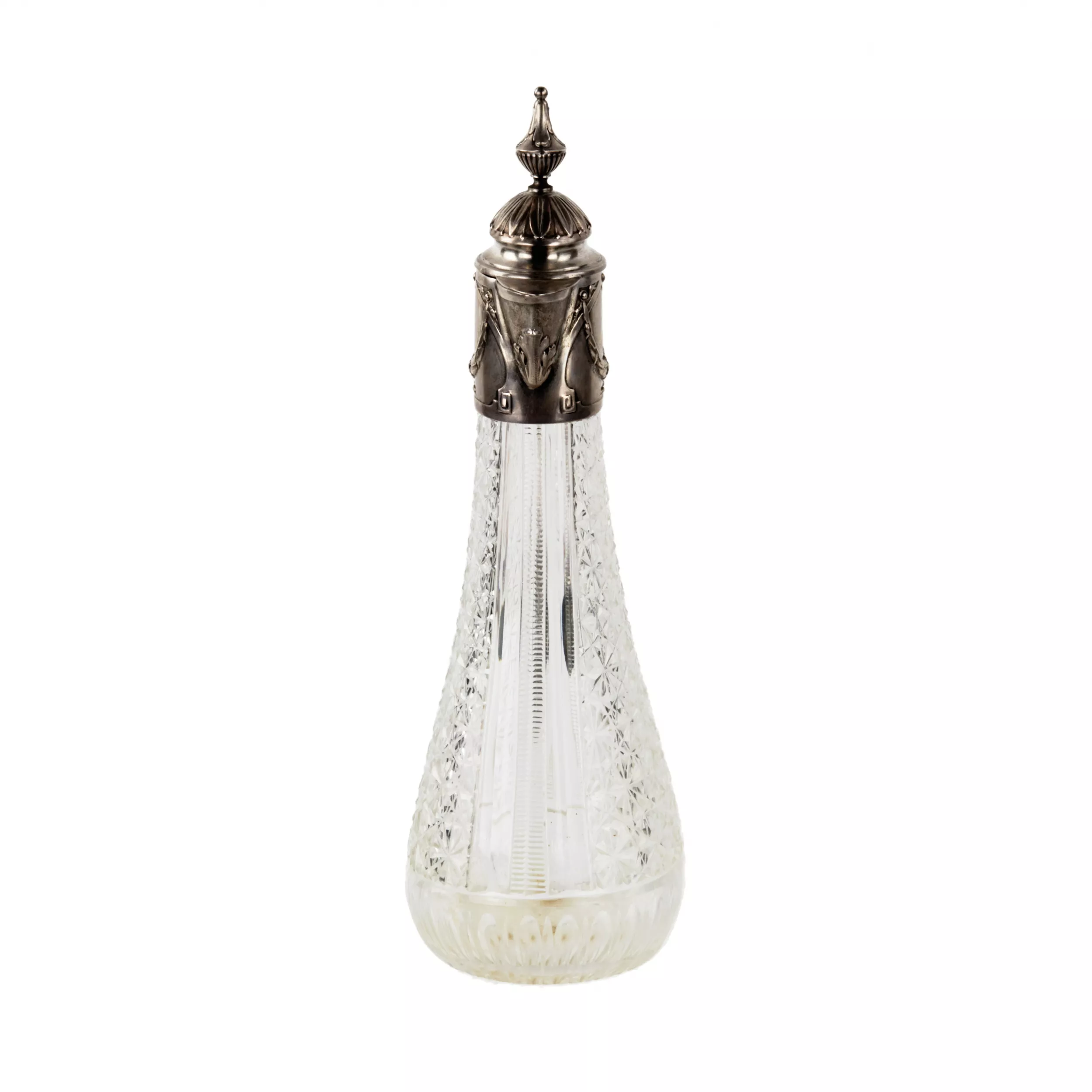 FRENCH CUT-CRYSTAL AND SILVER-MOUNTED EWER. EARLY 20TH CENTURY