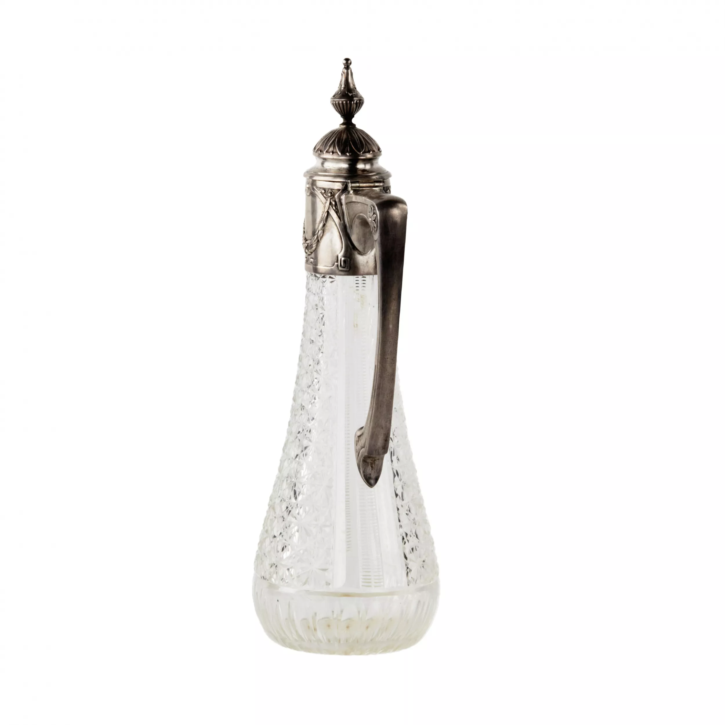 FRENCH CUT-CRYSTAL AND SILVER-MOUNTED EWER. EARLY 20TH CENTURY