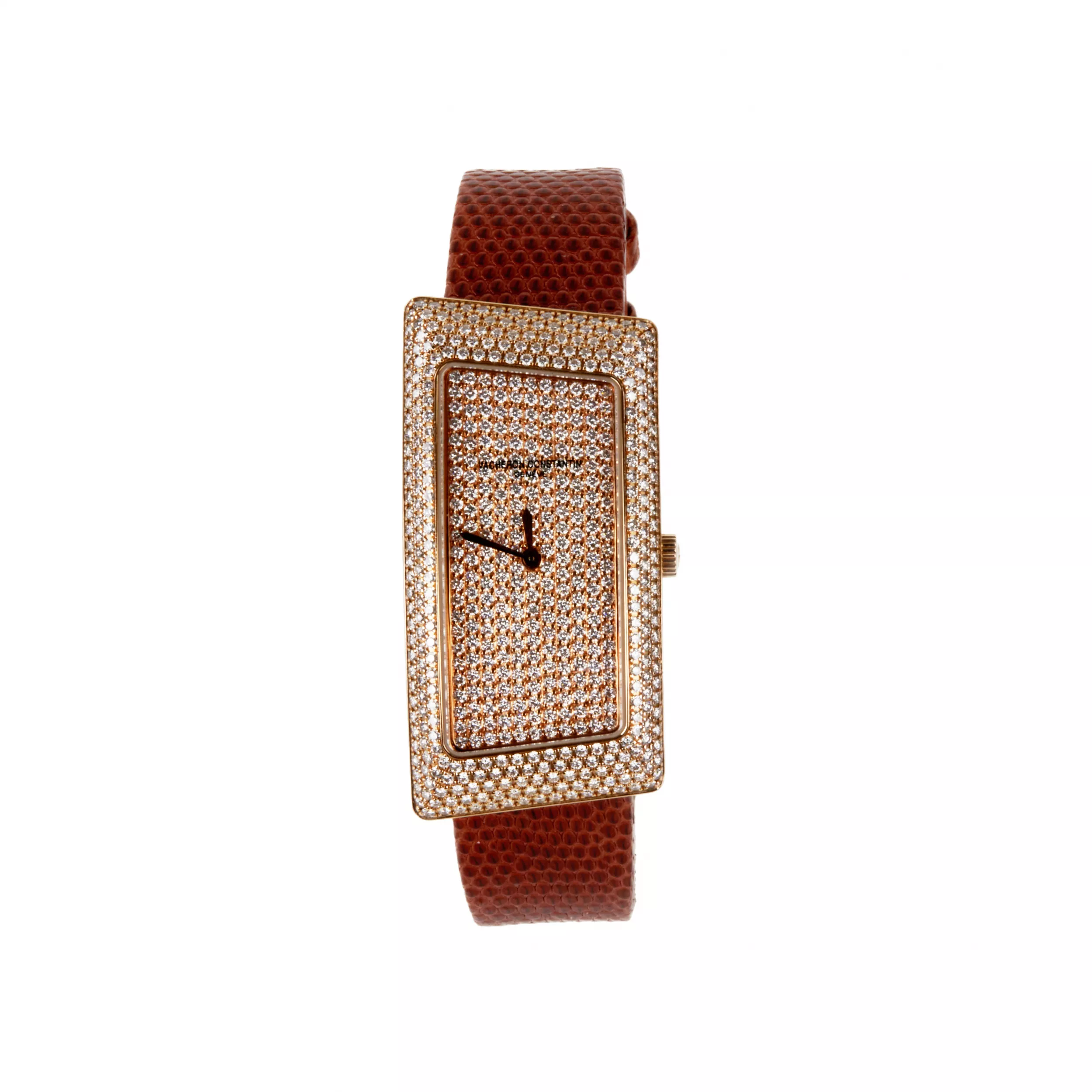 VACHERON CONSTANTIN 1972 GRAND CURVED. MONTRE FEMME EN OR ROSE ET DIAMANTS SUISSE, FIN XXE – DÉBUT XXIE SIÈCLE