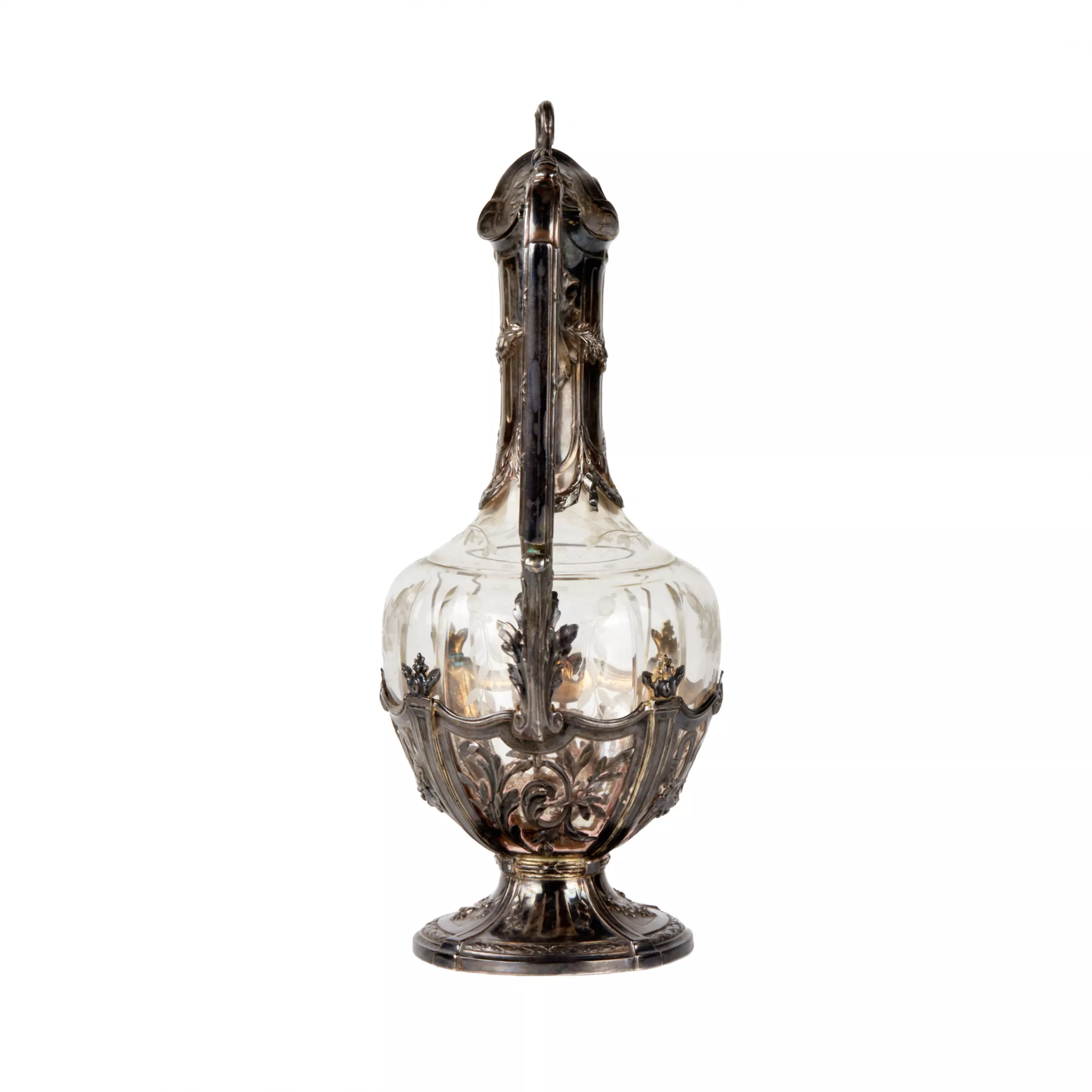 Verseuse en argent français avec verre, epoque Napoleon III. 