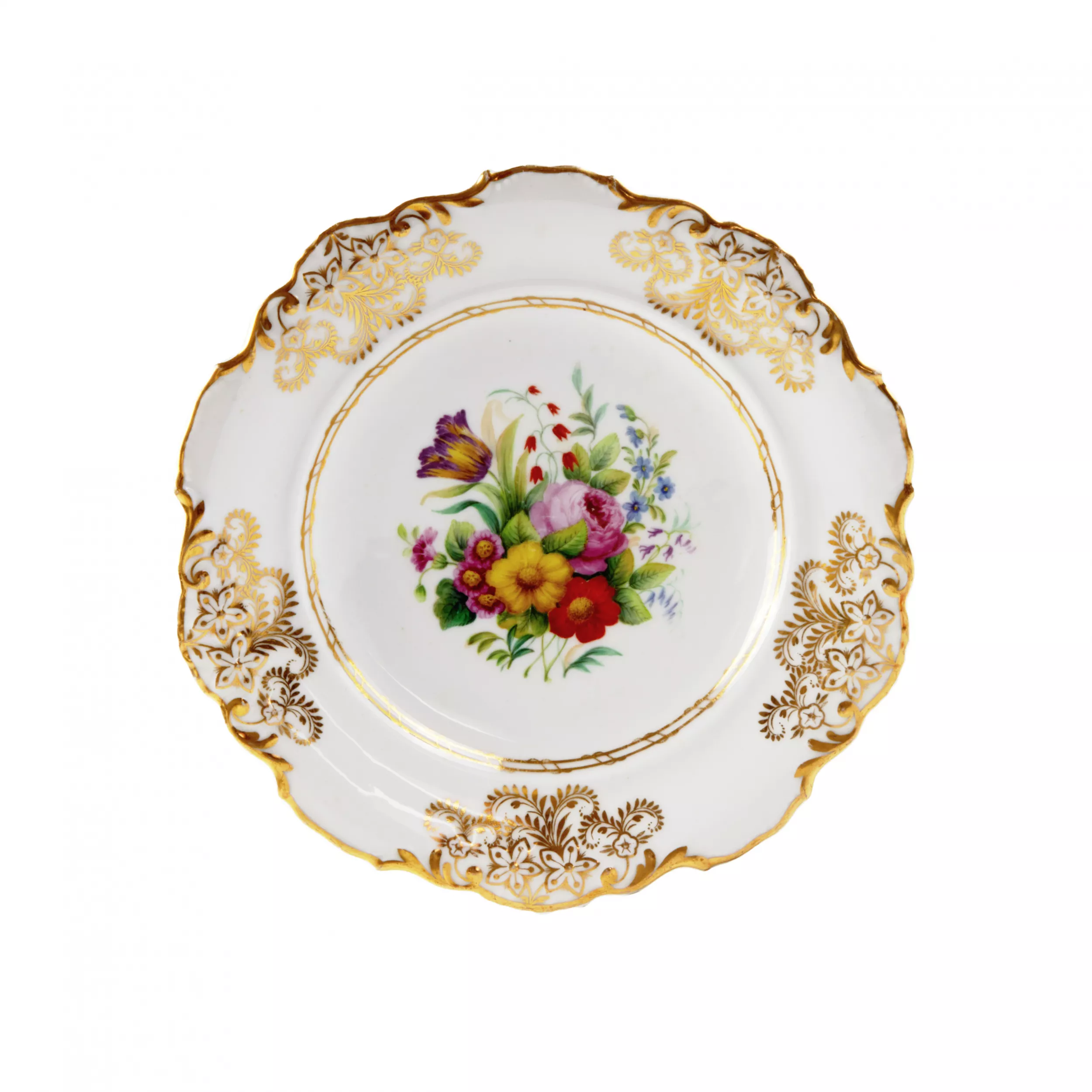 Assiette russe de la manufacture imperiale de porcelaine, règne de Nicolas Ier 
