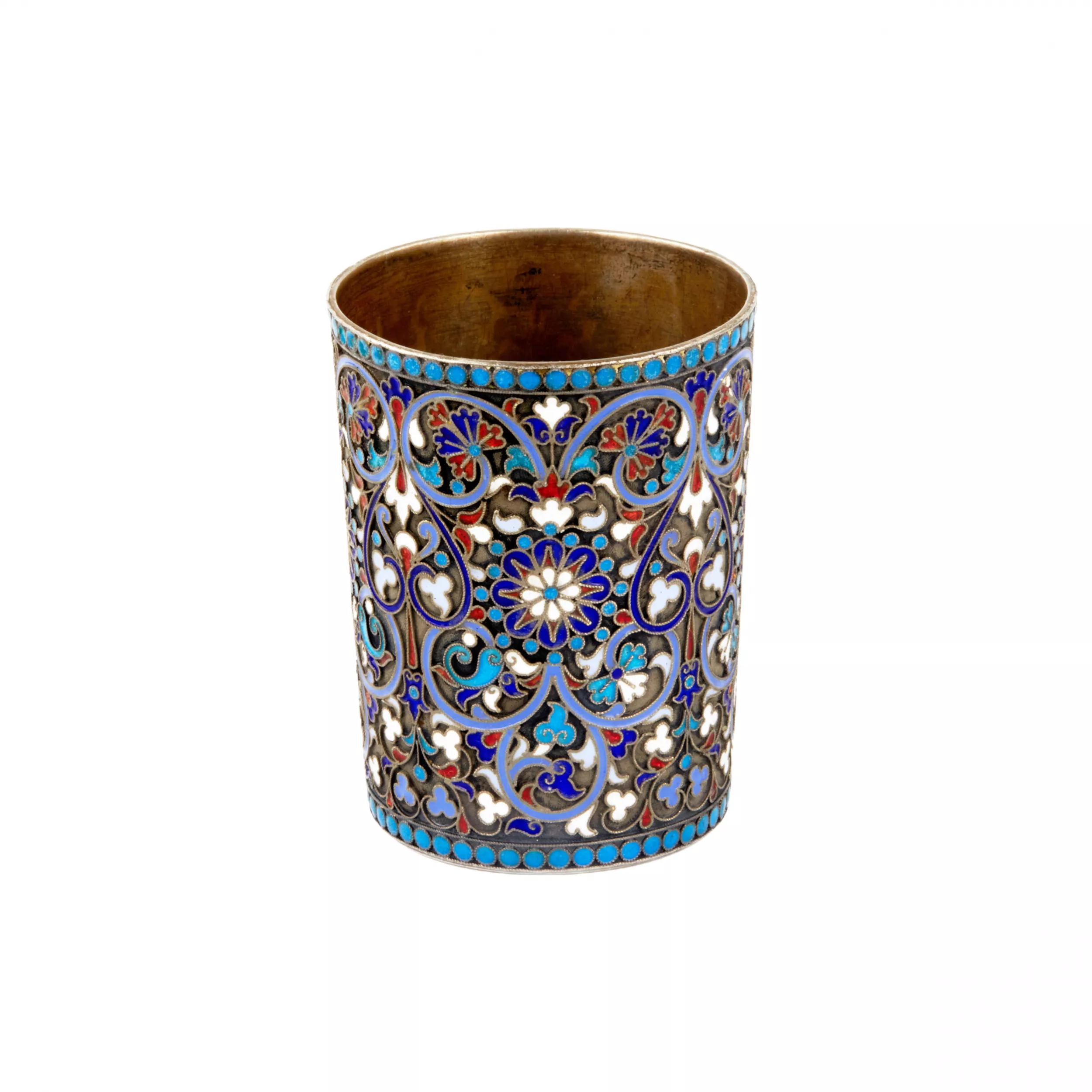 GOBELET EN ARGENT RUSSE À ÉMAIL CLOISONNÉ. GUSTAV KLINGERT  RUSSIE, MOSCOU, 1893