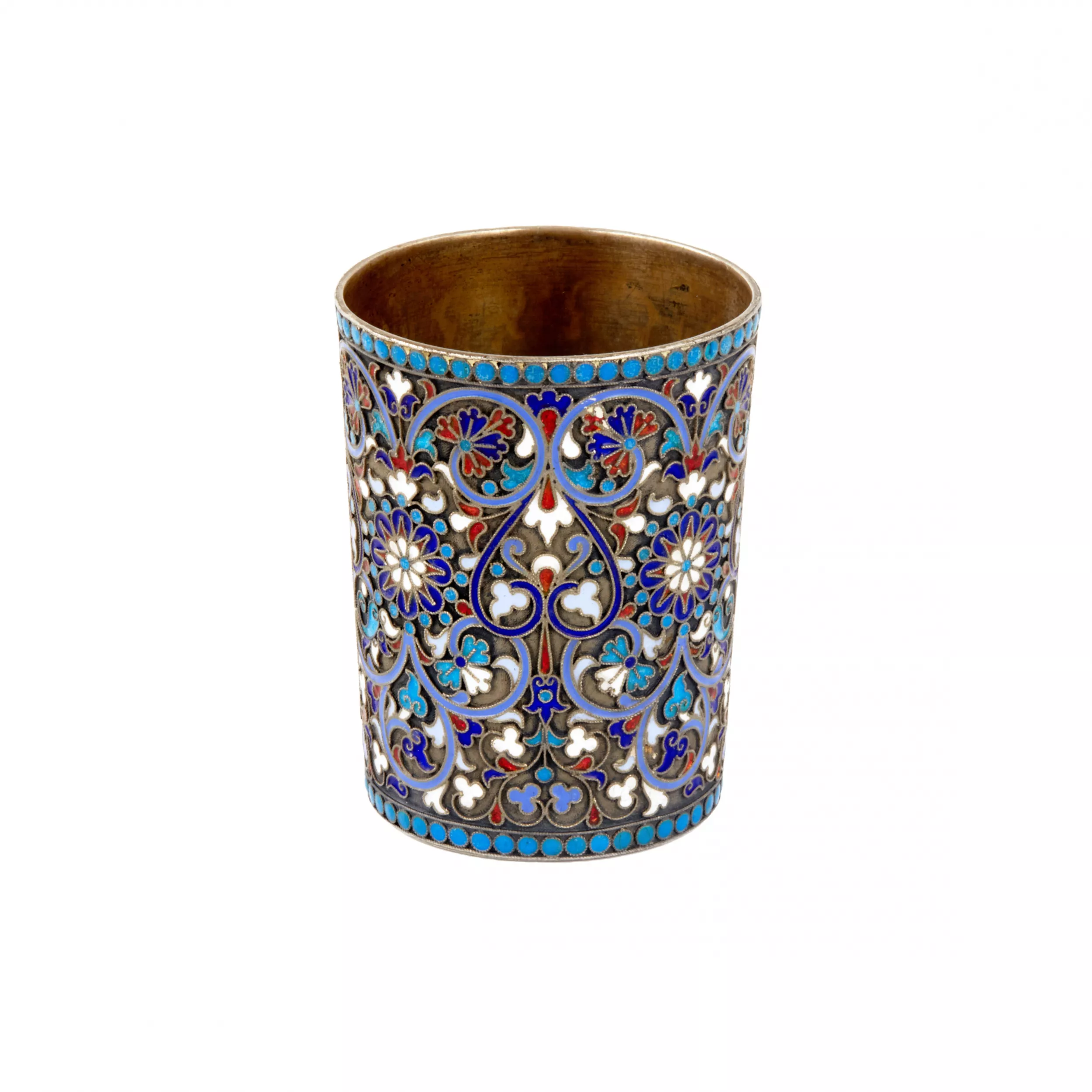 GOBELET EN ARGENT RUSSE À ÉMAIL CLOISONNÉ. GUSTAV KLINGERT  RUSSIE, MOSCOU, 1893