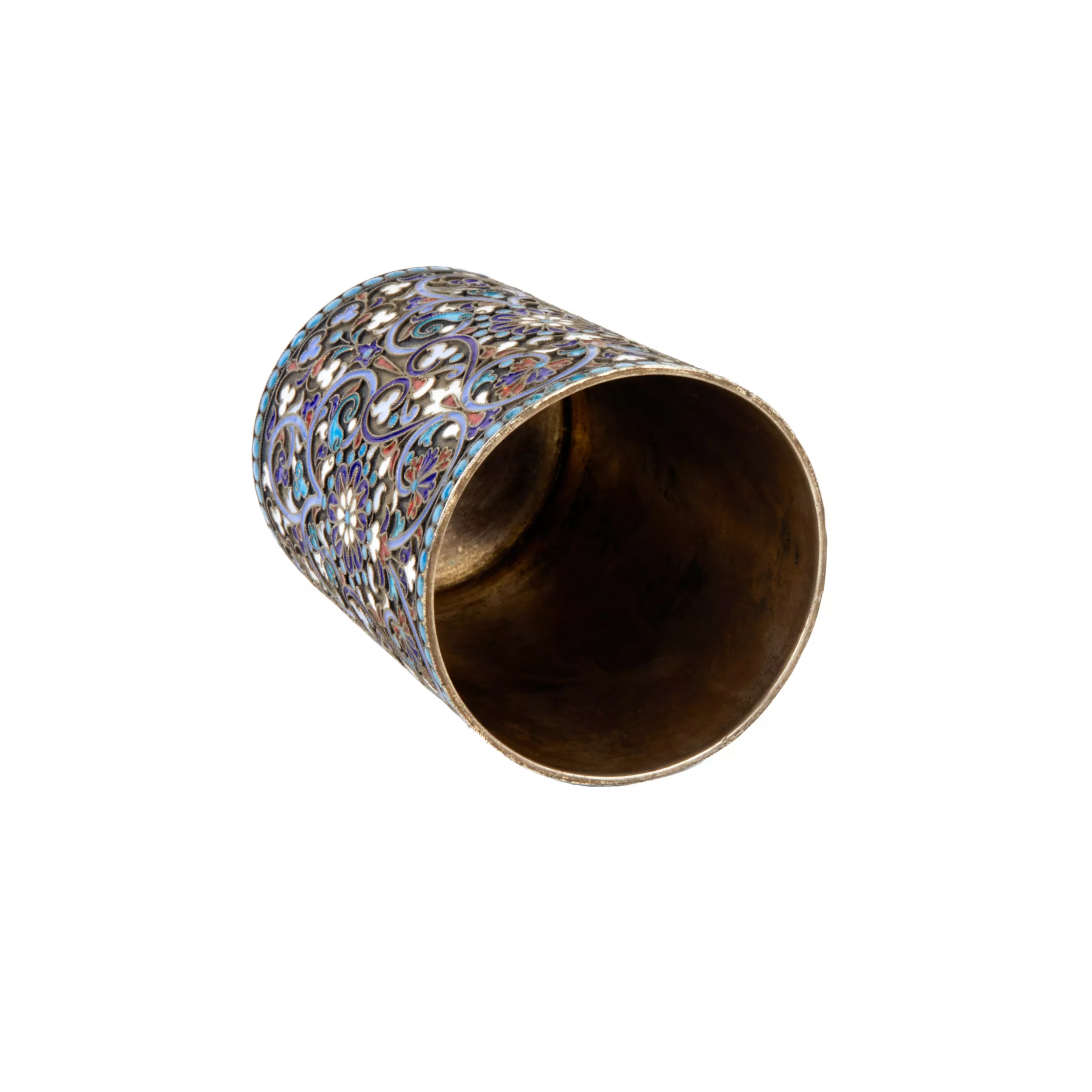 GOBELET EN ARGENT RUSSE À ÉMAIL CLOISONNÉ. GUSTAV KLINGERT  RUSSIE, MOSCOU, 1893