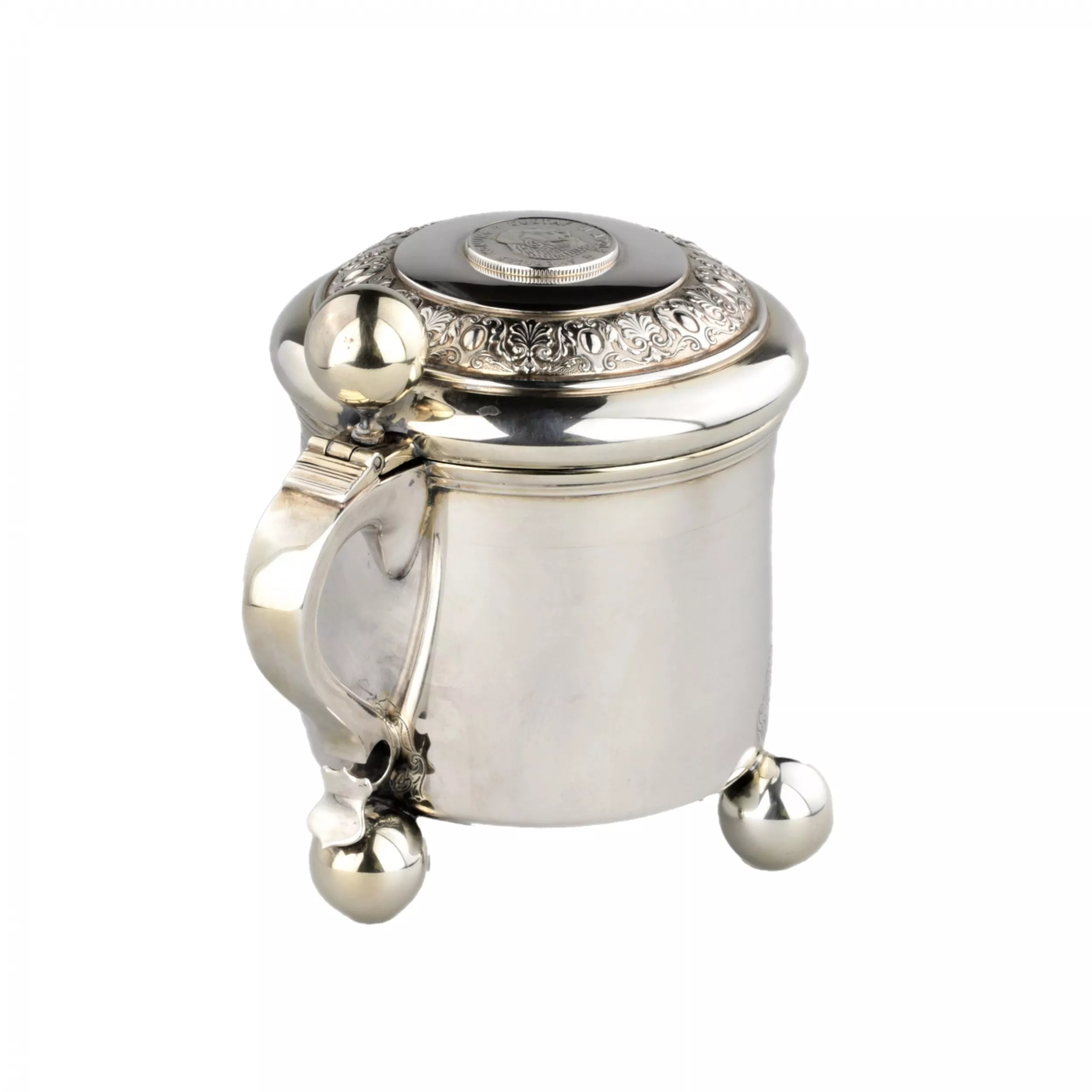 Silver beer mug  cup.