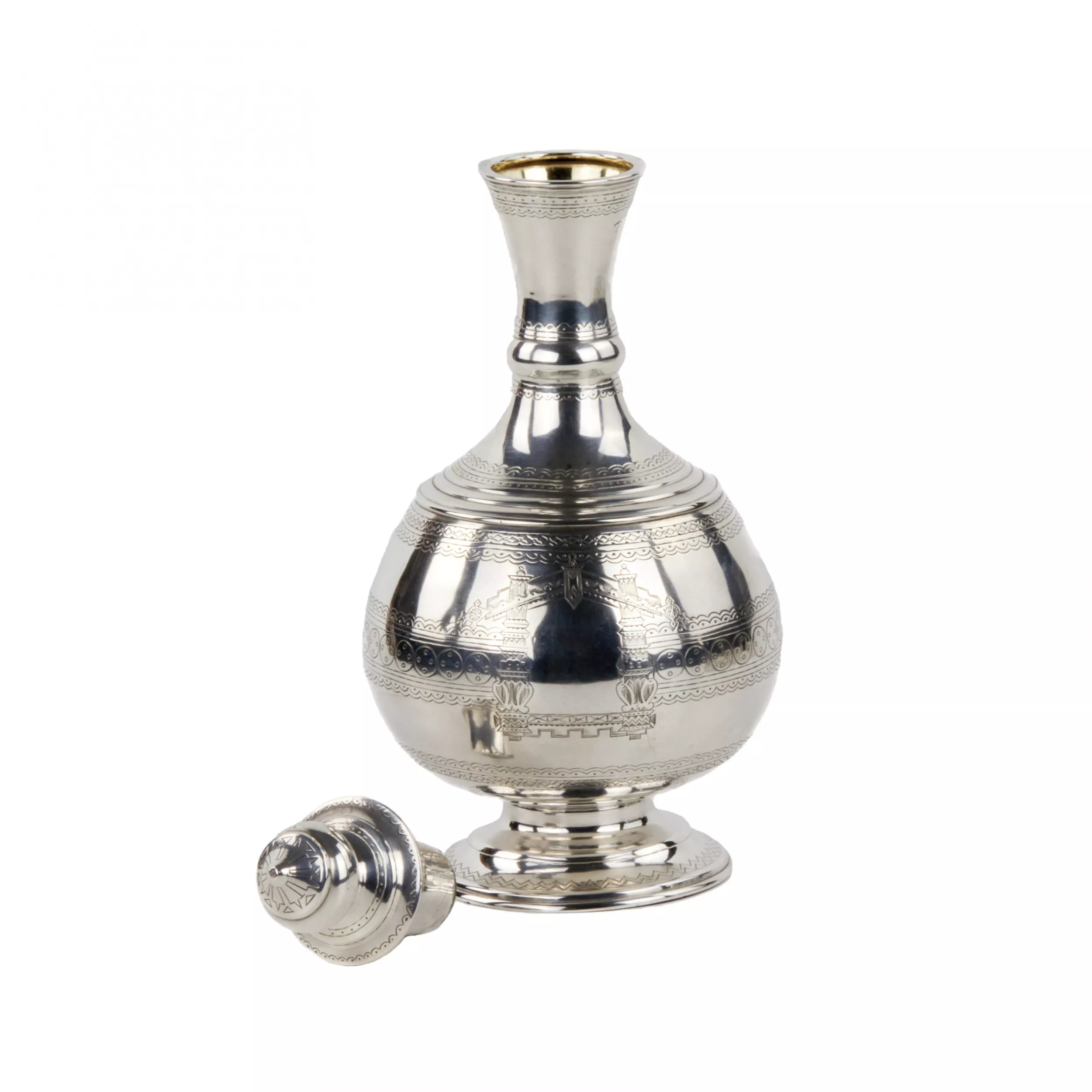 Elegant silver vodka set in the neo-Russian style, workshop S.M. Ikonnikov. 
