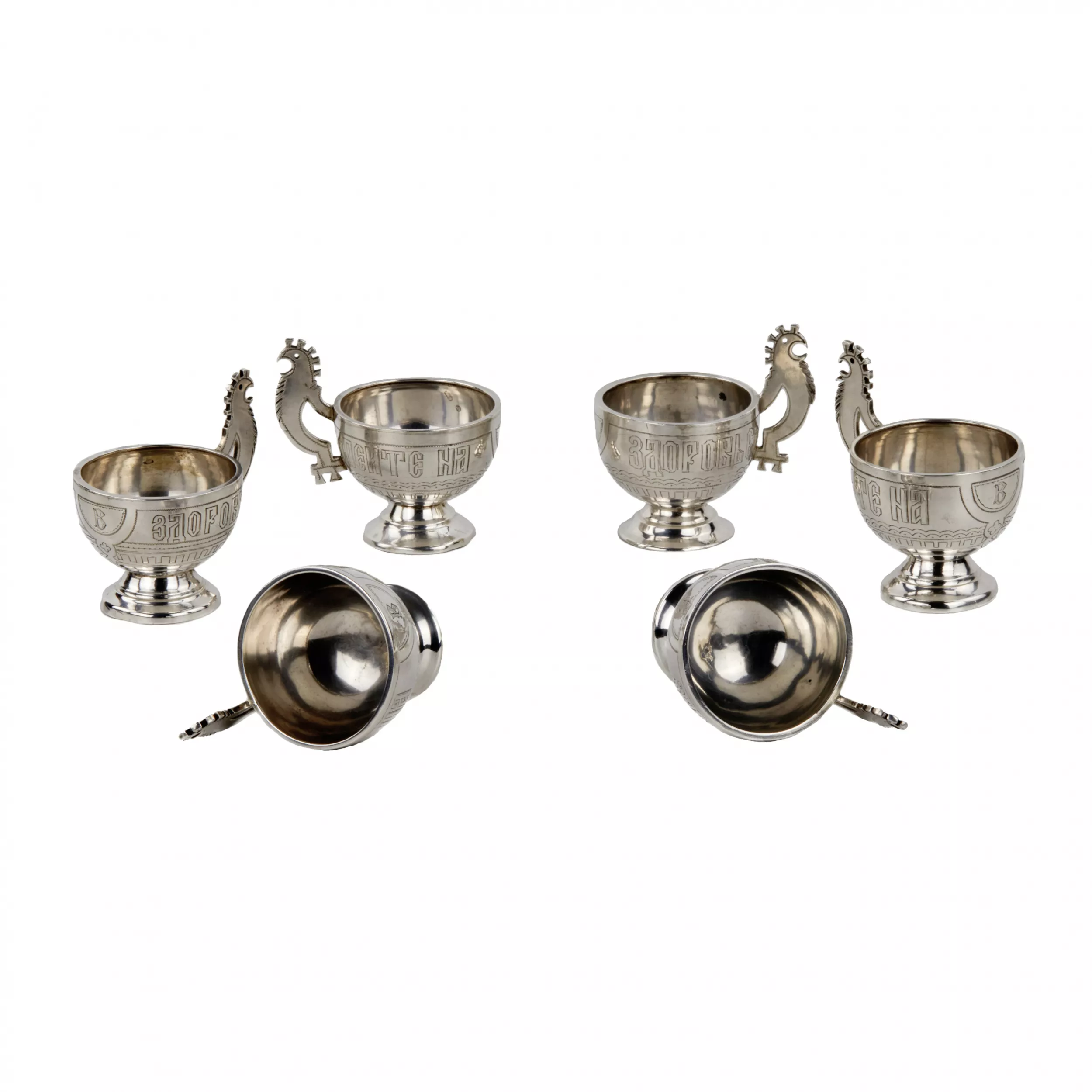 Elegant silver vodka set in the neo-Russian style, workshop S.M. Ikonnikov. 