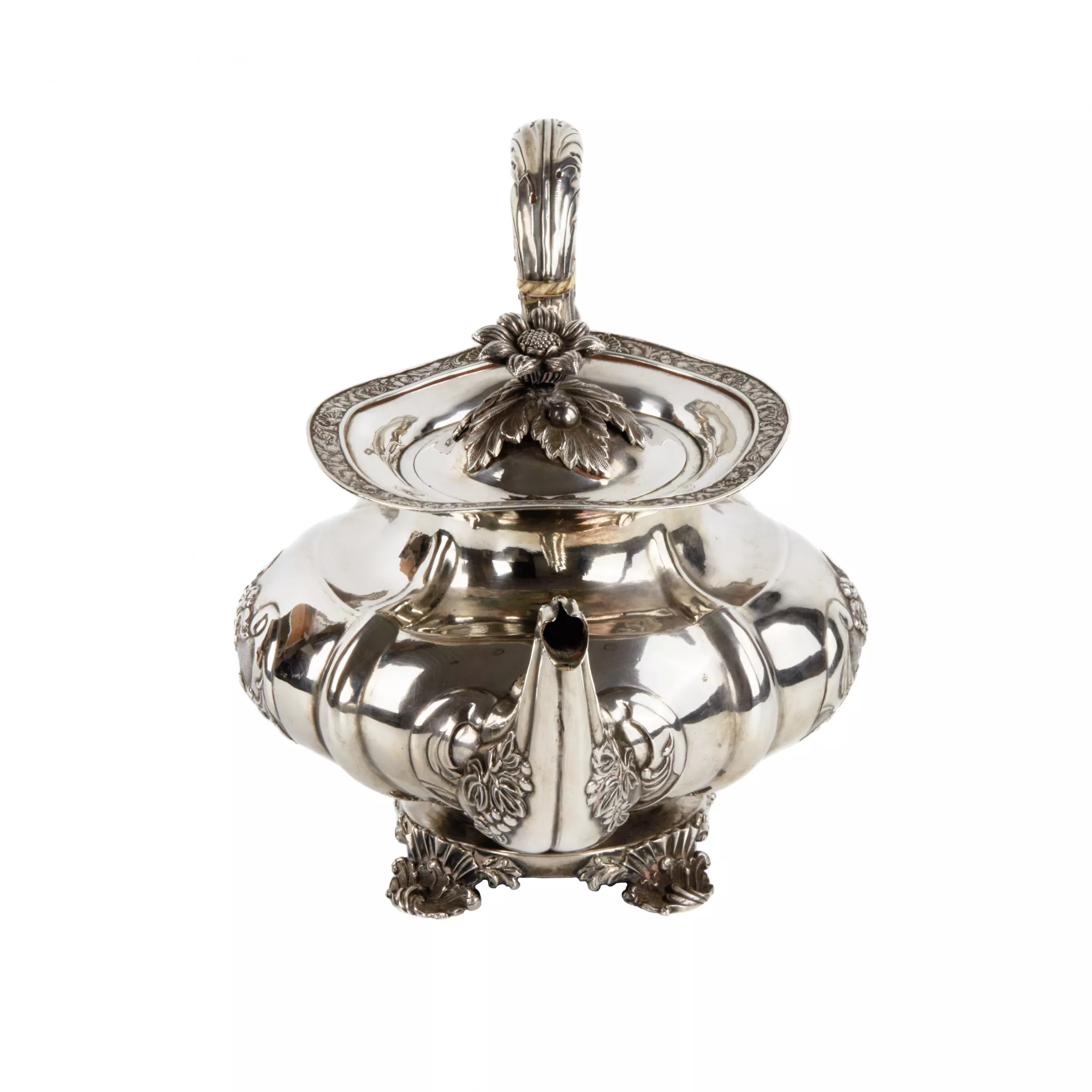 Русский серебряный чайник. Рига. 1844 год.