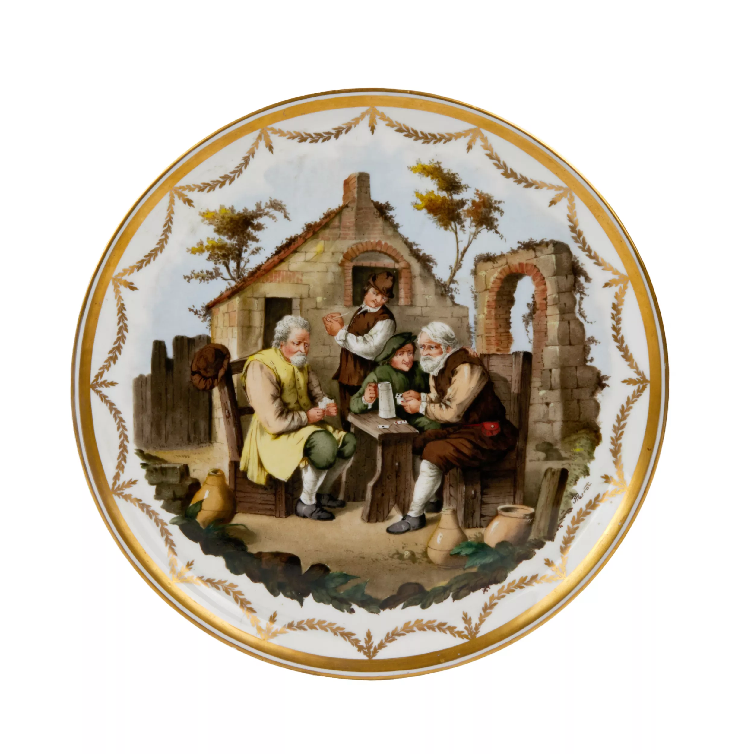 Service tête-à-tête en porcelaine française, XIXe siècle. 
