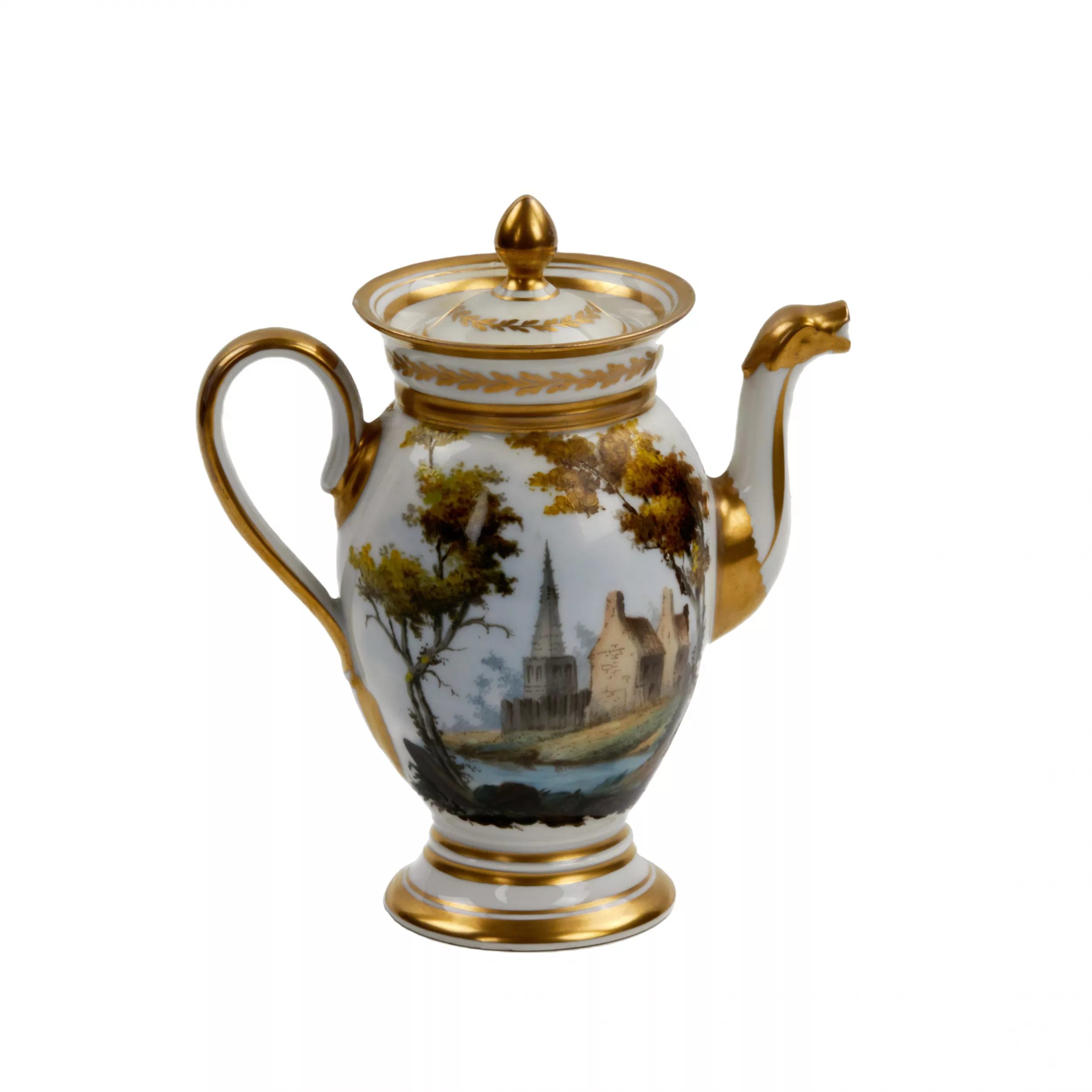 Service tête-à-tête en porcelaine française, XIXe siècle. 