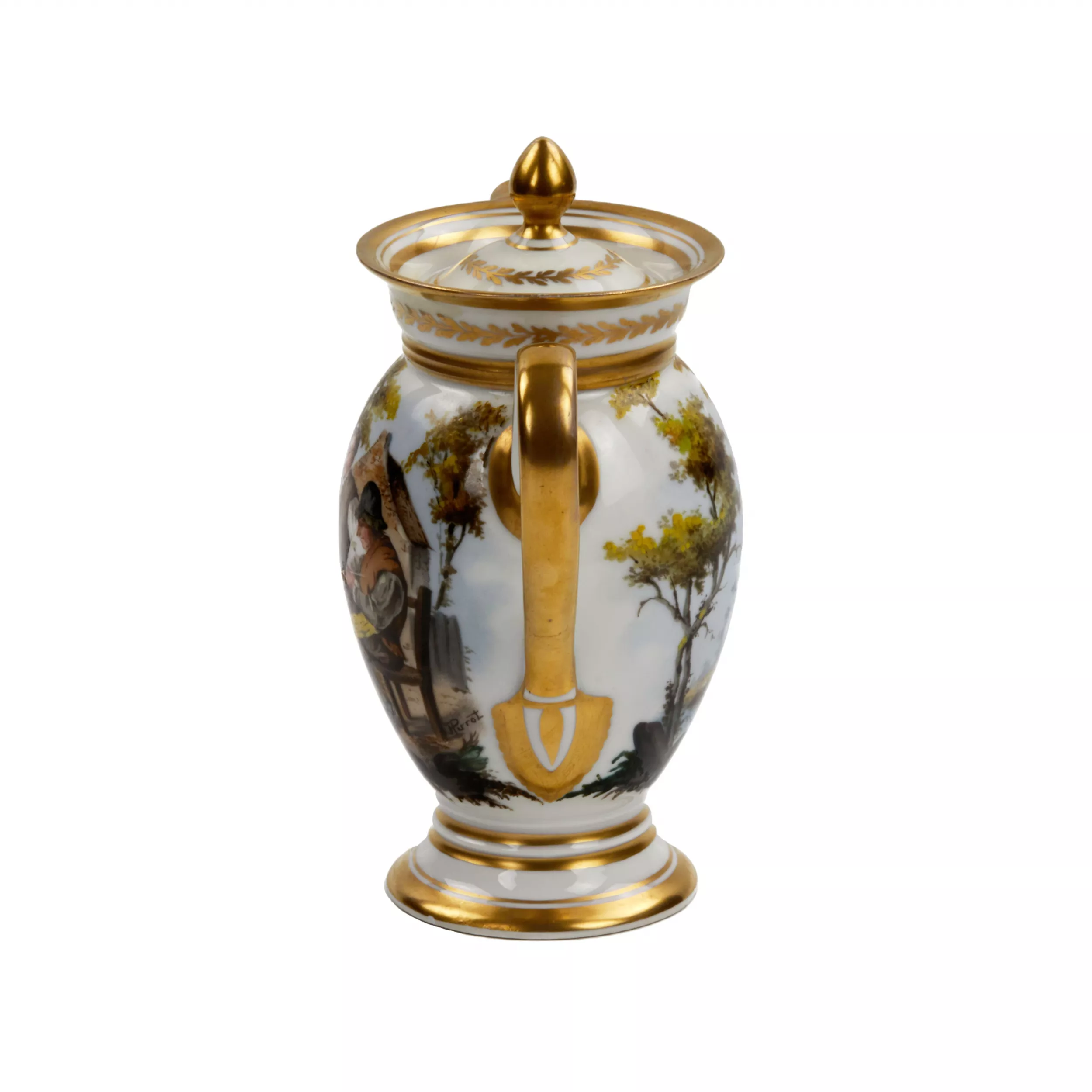 Service tête-à-tête en porcelaine française, XIXe siècle. 