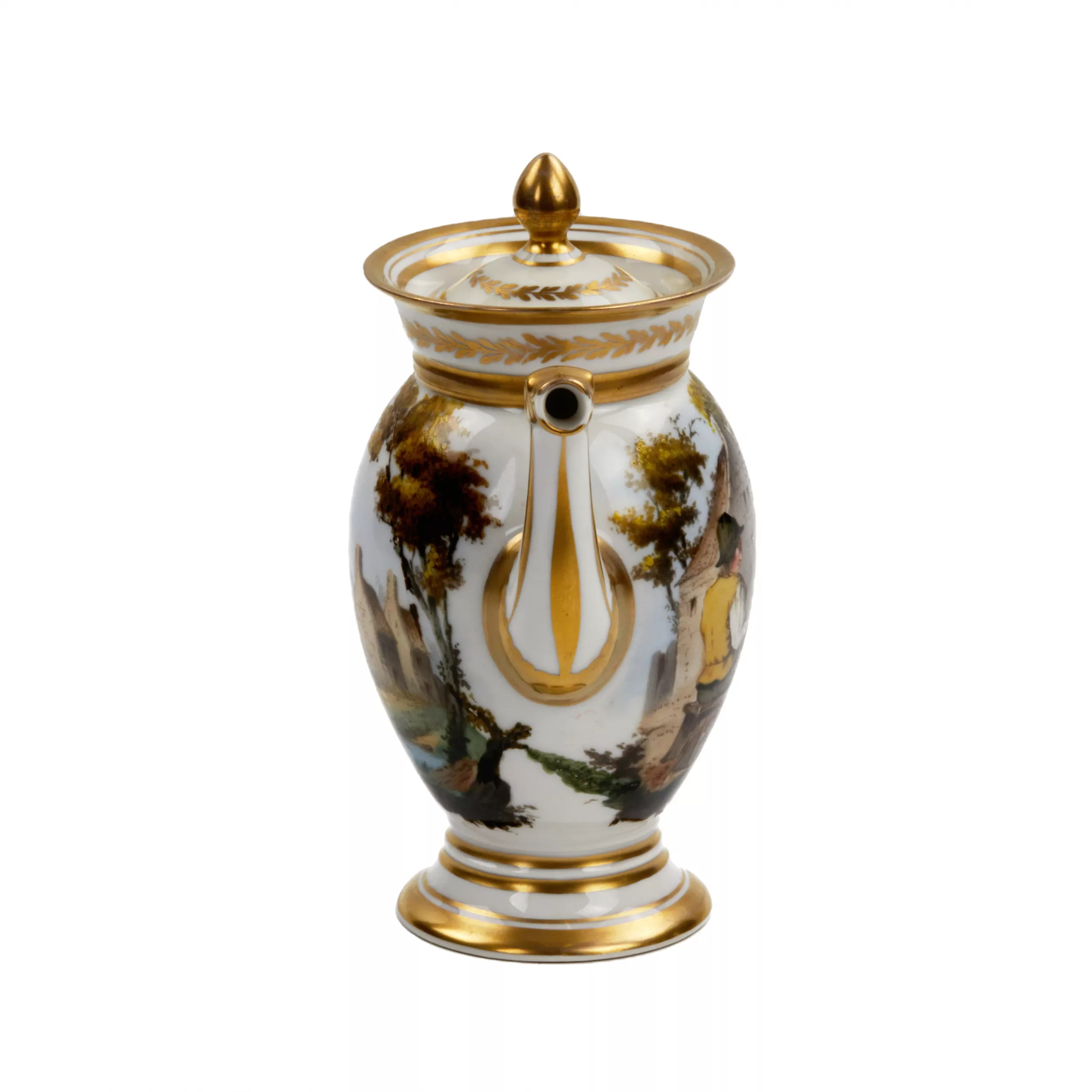 Service tête-à-tête en porcelaine française, XIXe siècle. 