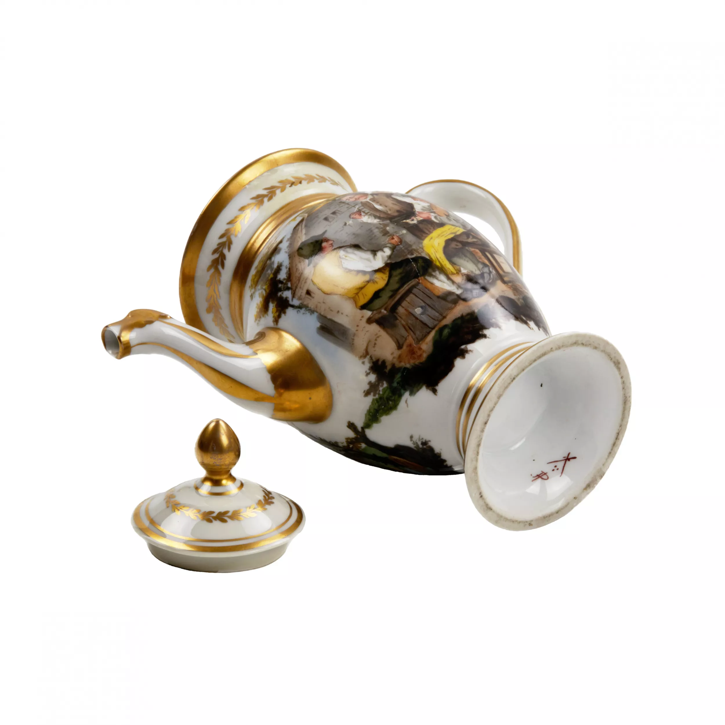 Service tête-à-tête en porcelaine française, XIXe siècle. 