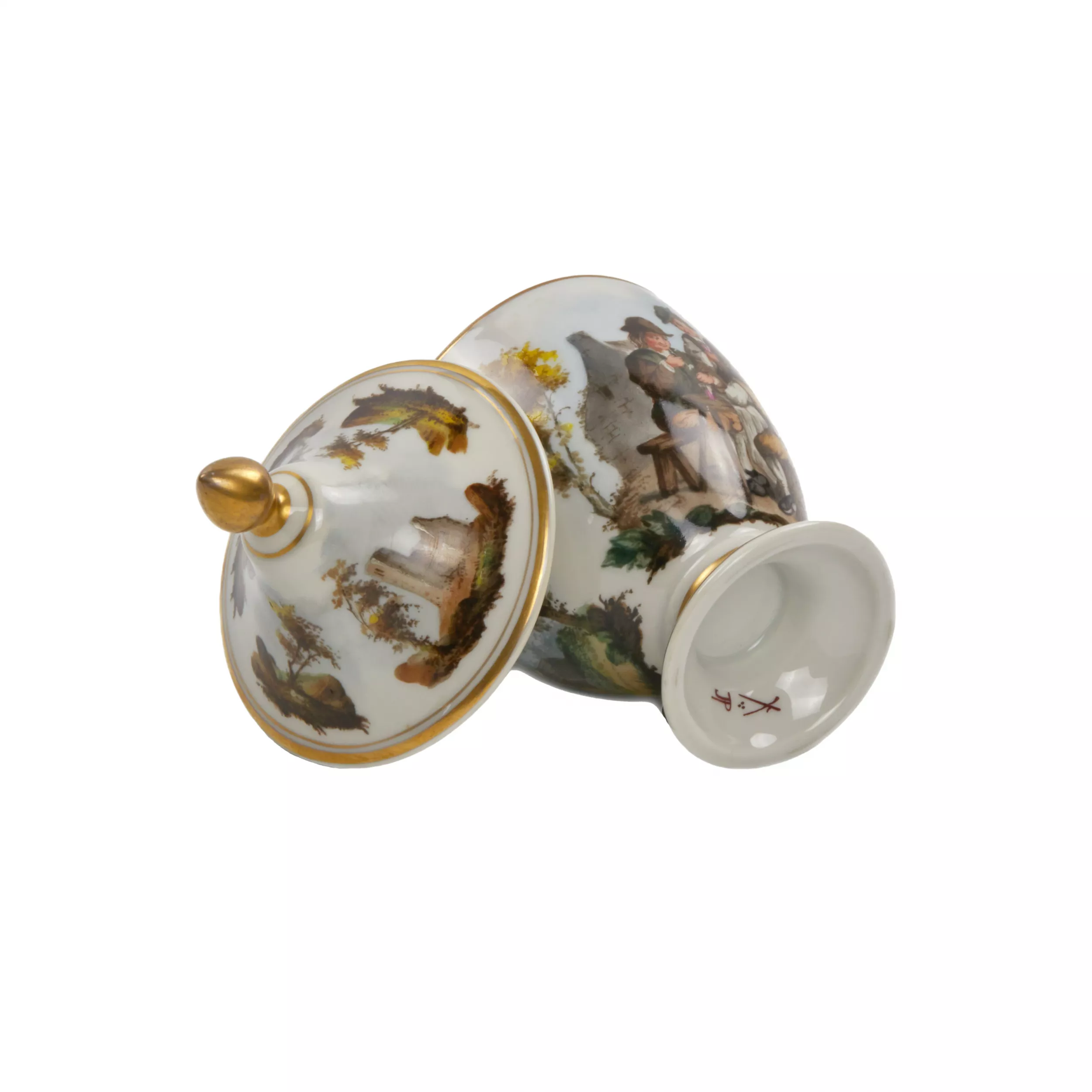 Service tête-à-tête en porcelaine française, XIXe siècle. 