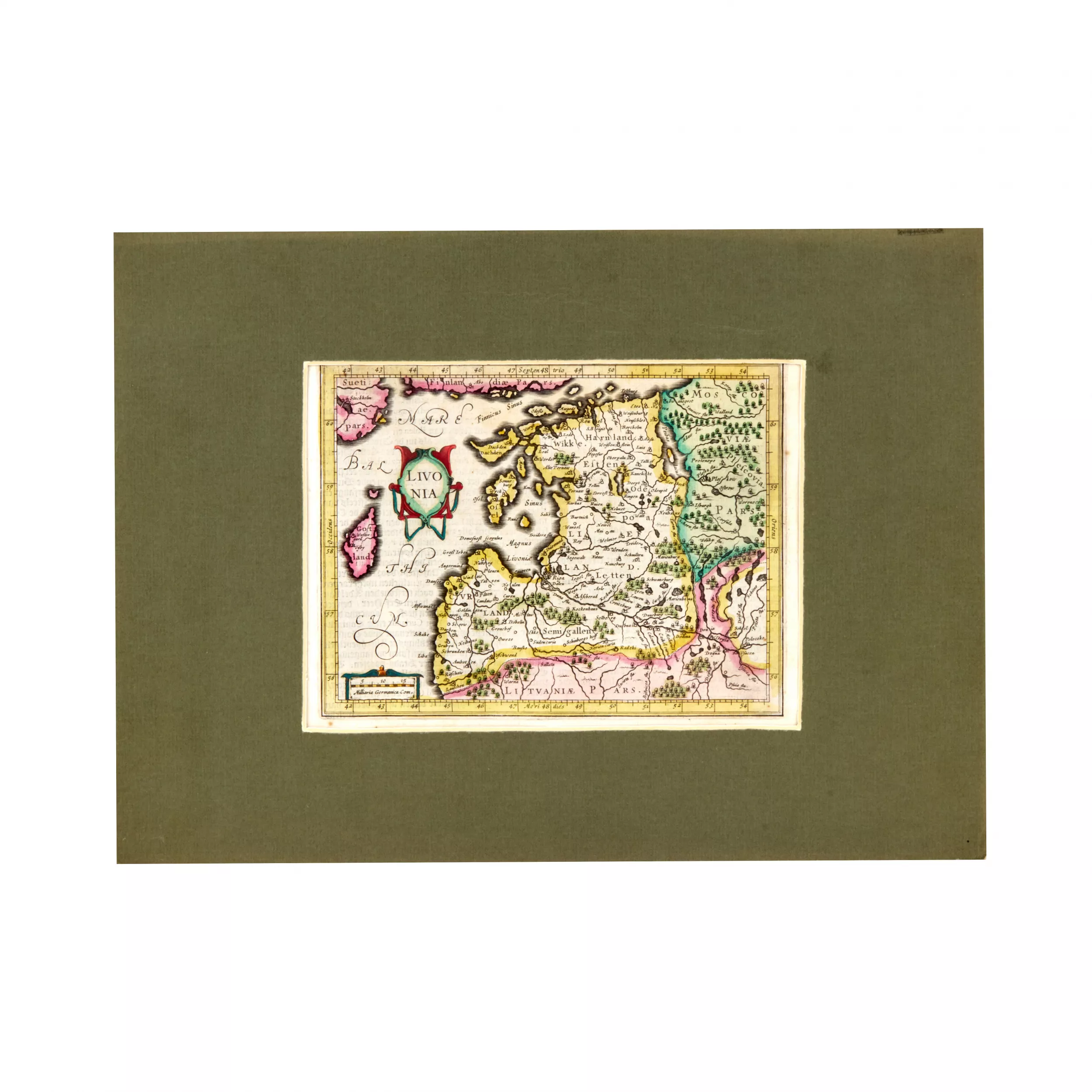 G. Mercator. Carte de Livonie 1600 