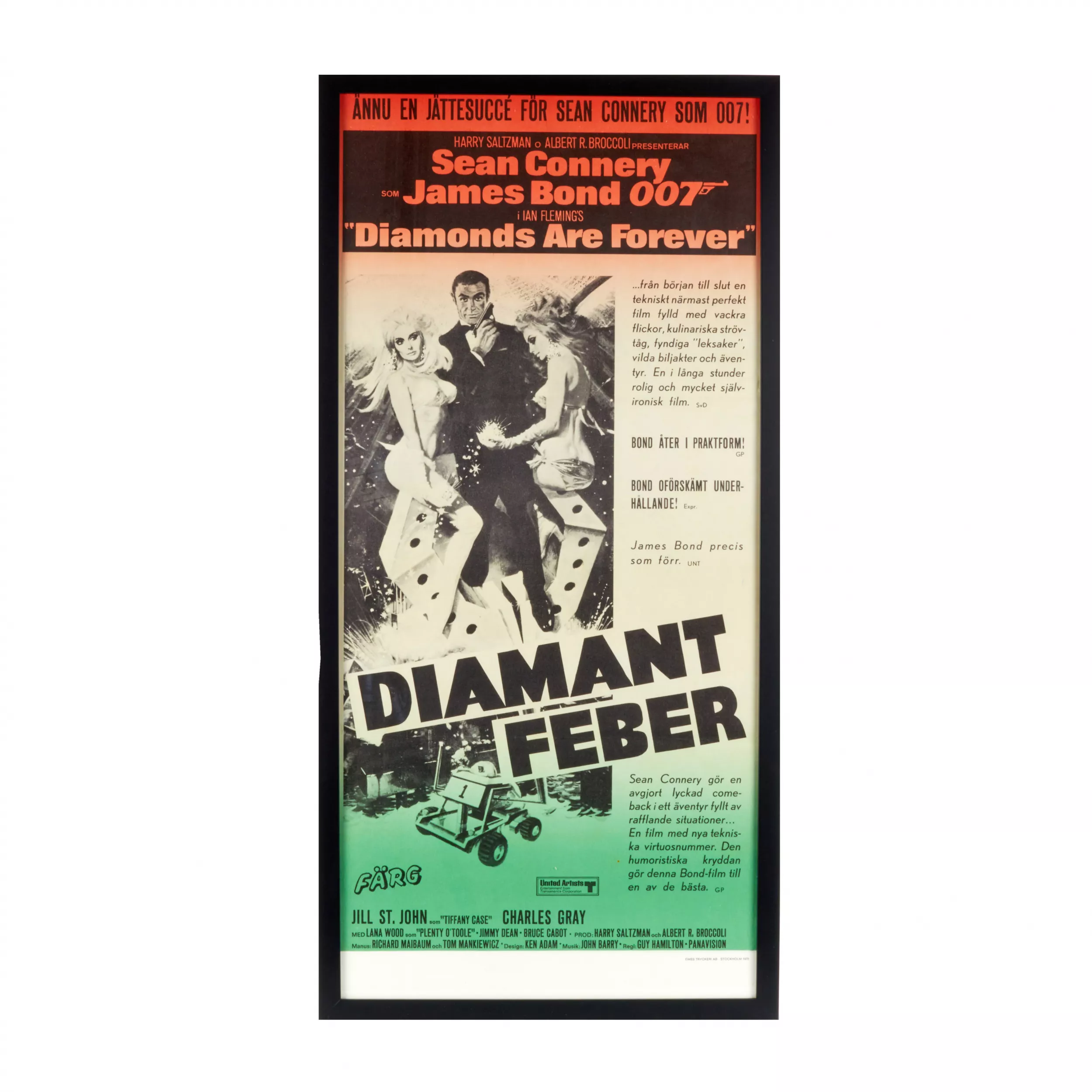 Collection d`affiches pour les films de James Bond. Annees 1970 