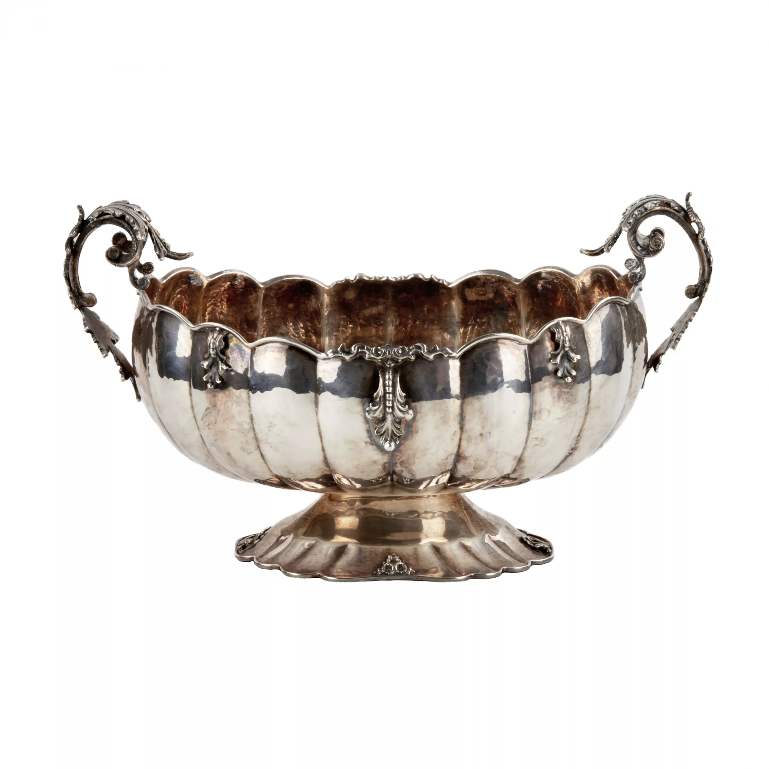 Vase en argent pour fleurs ou fruits. Gianni Bolletino. Gioletti. 