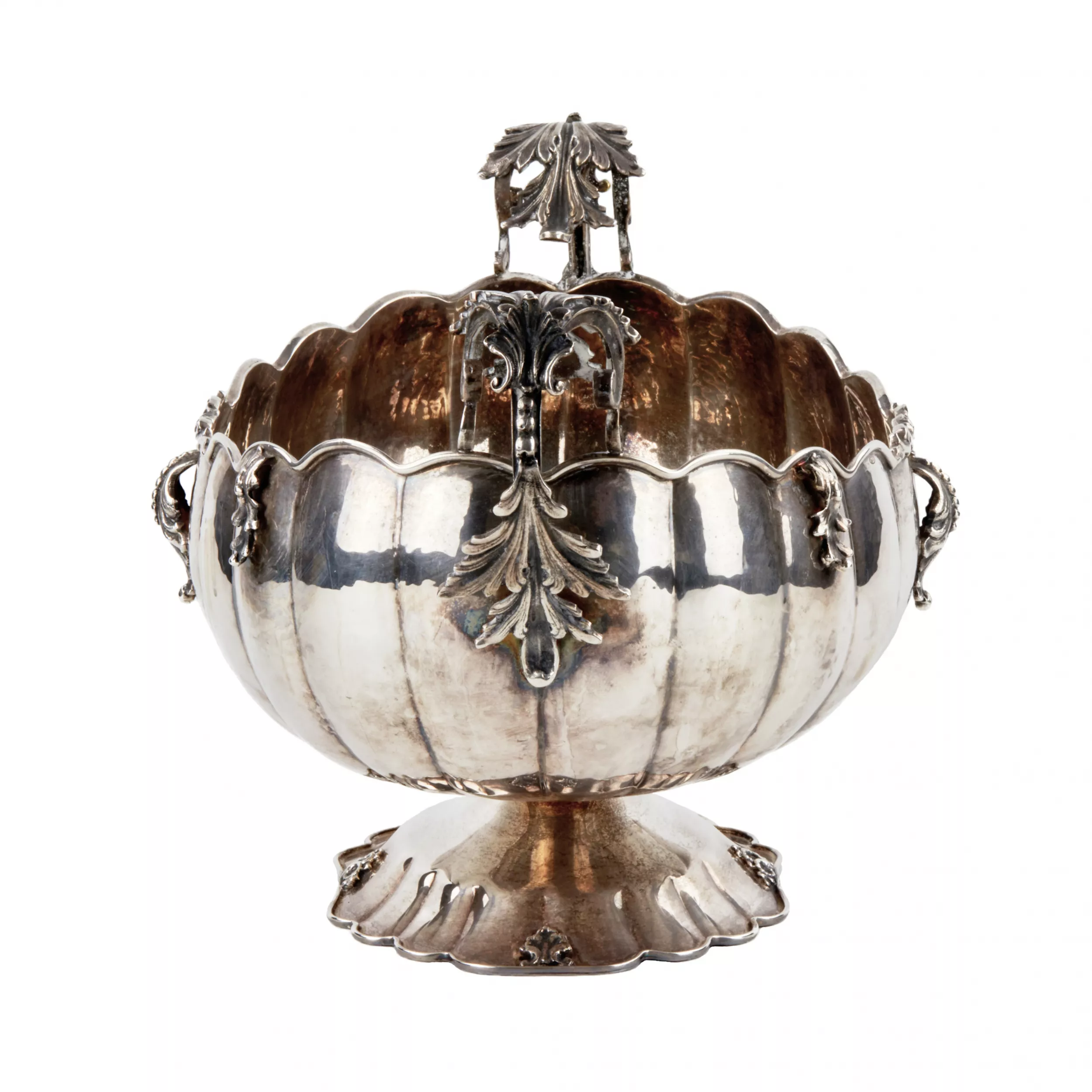 Vase en argent pour fleurs ou fruits. Gianni Bolletino. Gioletti. 