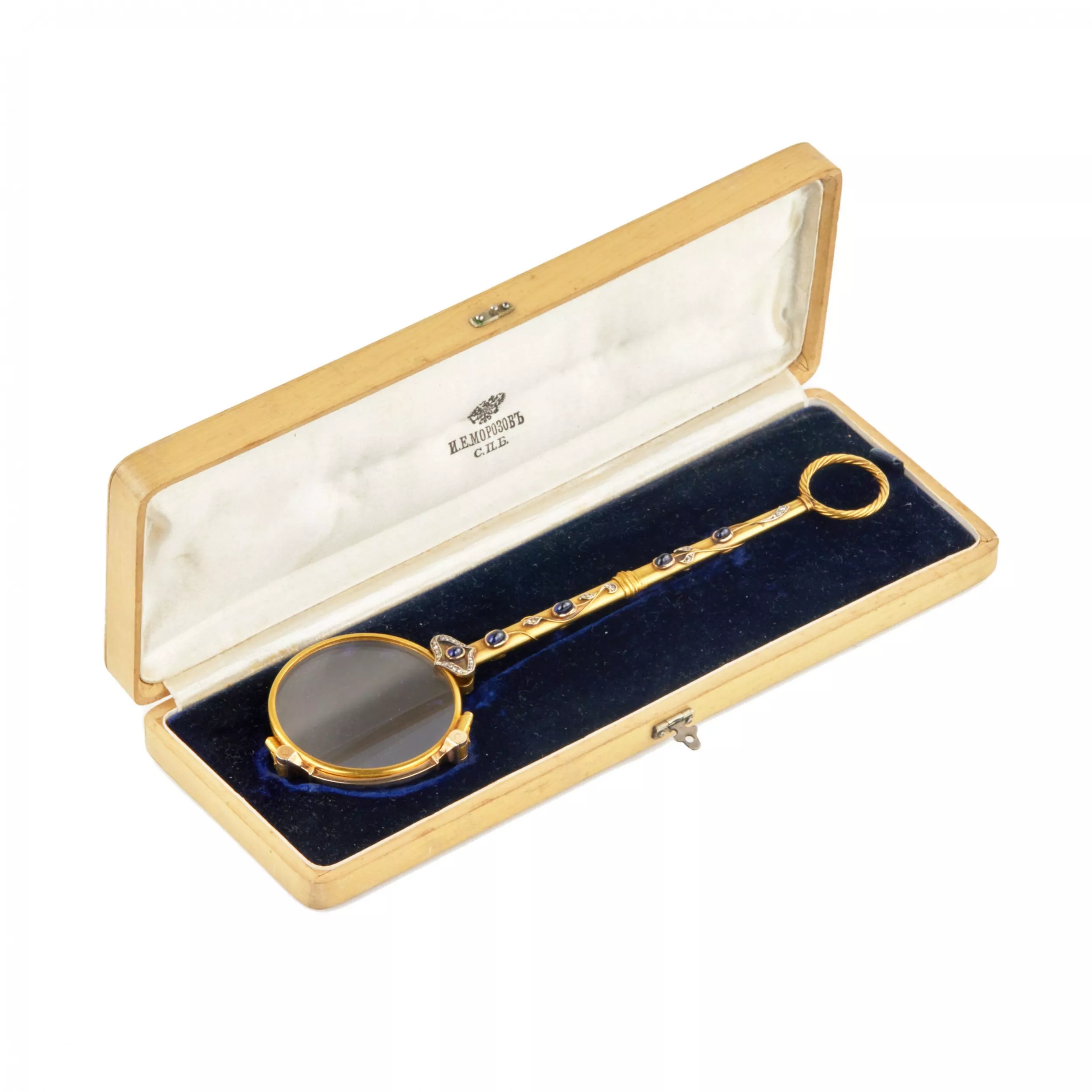 Superbe lorgnette en or valeur de dosage 56 avec pierres precieuses. 