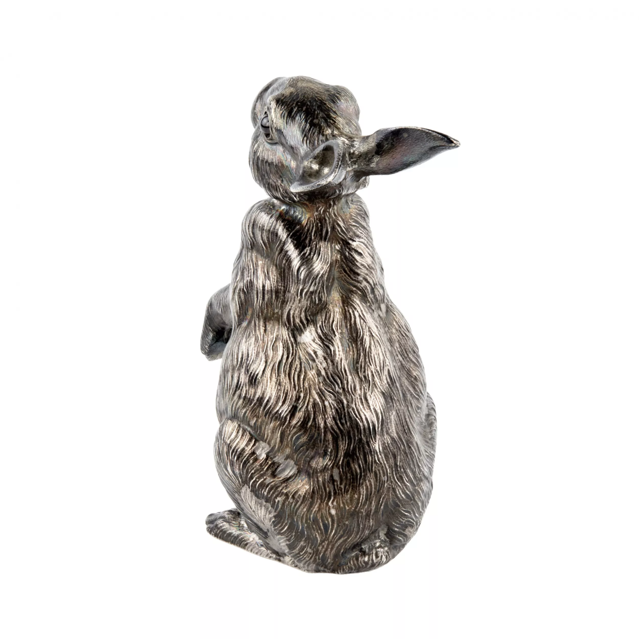 FIGURINE EN ARGENT, LIÈVRE-SONNETTE DE BUREAU FABERGÉ AUX YEUX EN GRENAT MAISON C. FABERGÉ, ATELIER DE Y. A. RAPPOPORT, RUSSIE, SAINT-PÉTERSBOURG, 1899–1908