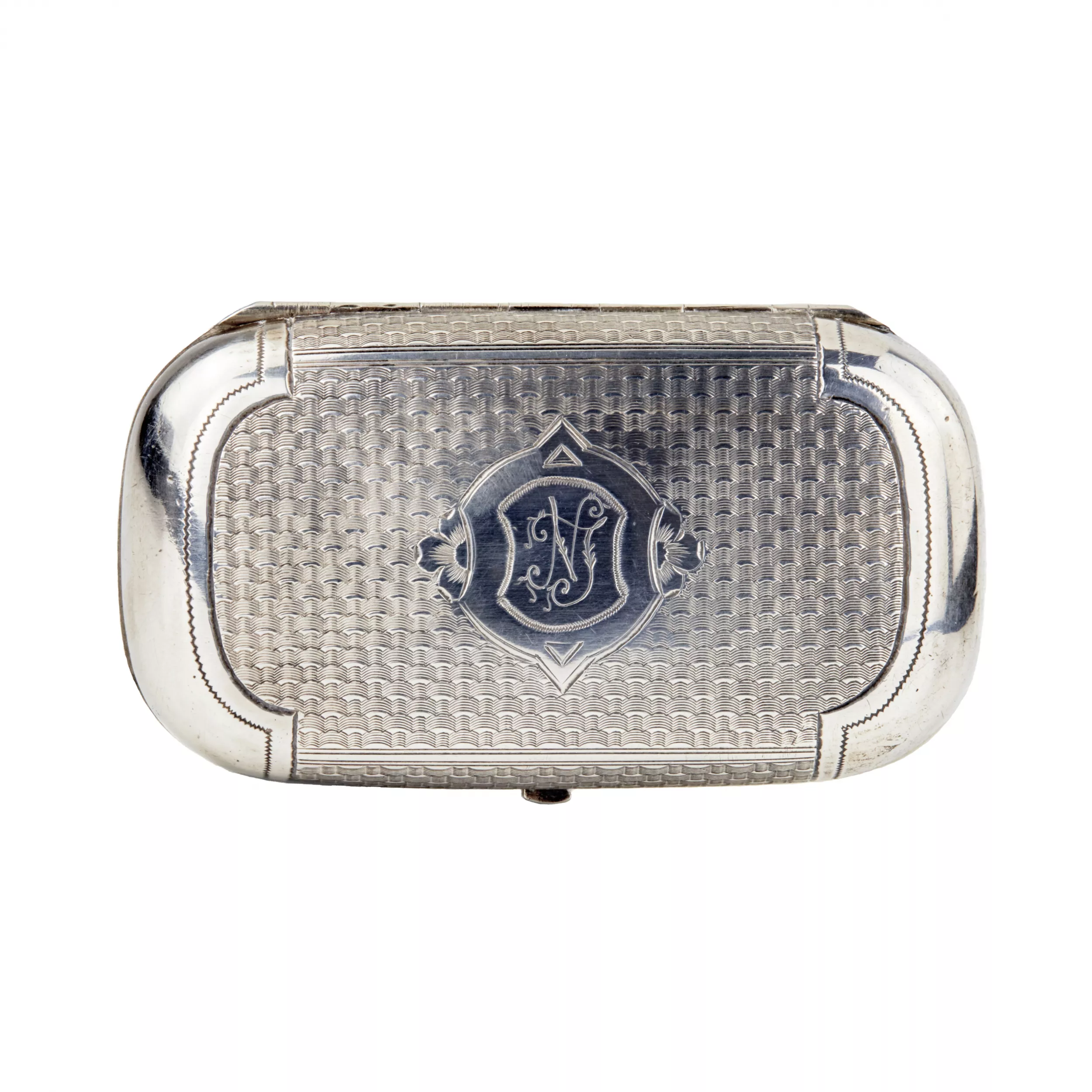Russe, etui à cigarettes en argent du 19ème siècle. 