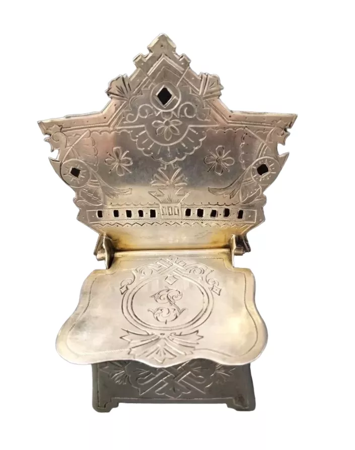 Salt cellar Stool silver. Russia, late 19th century