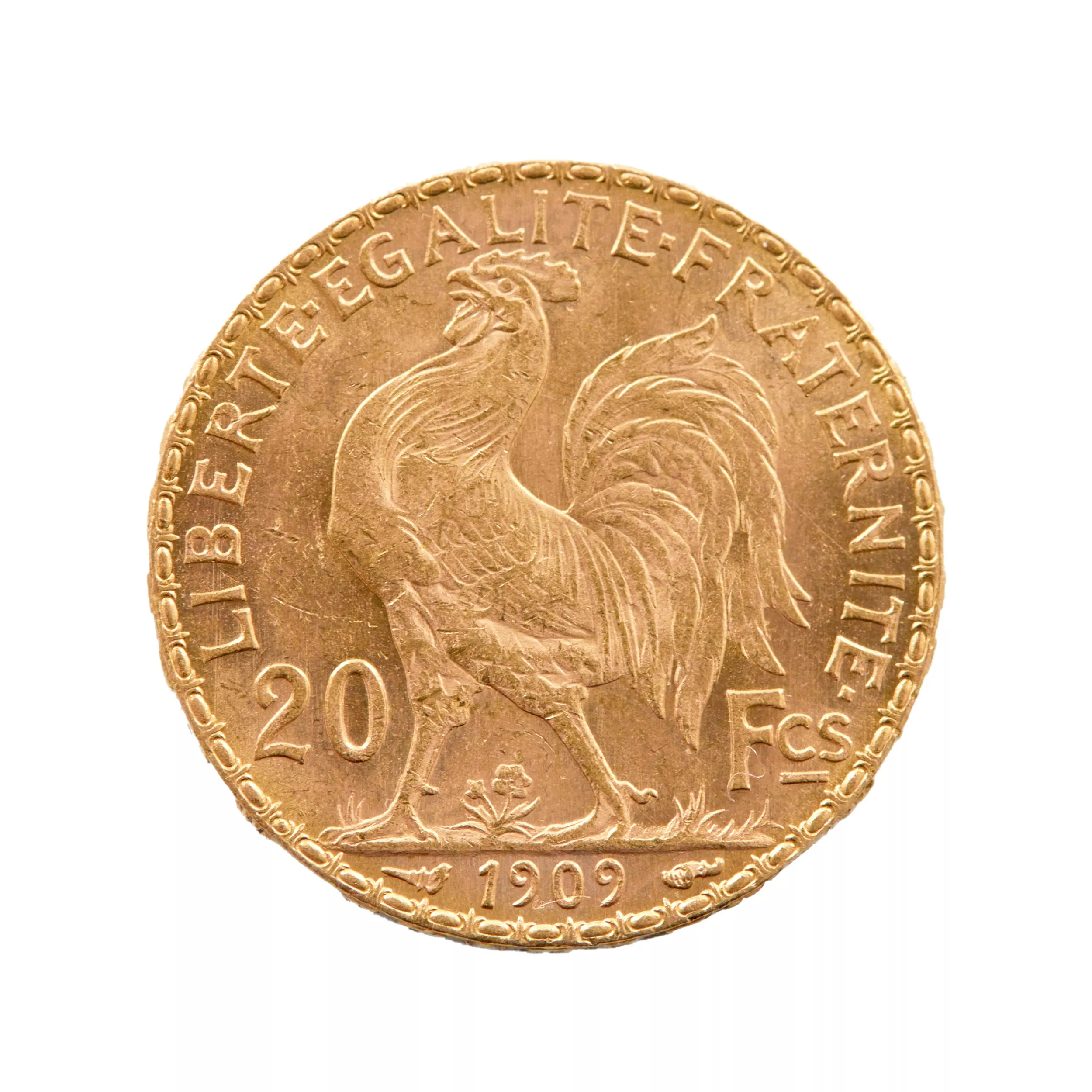 Pièce d`or, France, 20 francs 1909