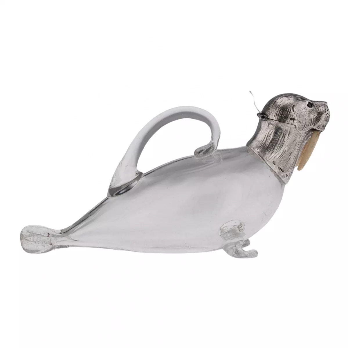 Original silver victorian jug in the shape of a walrus. London 1881 