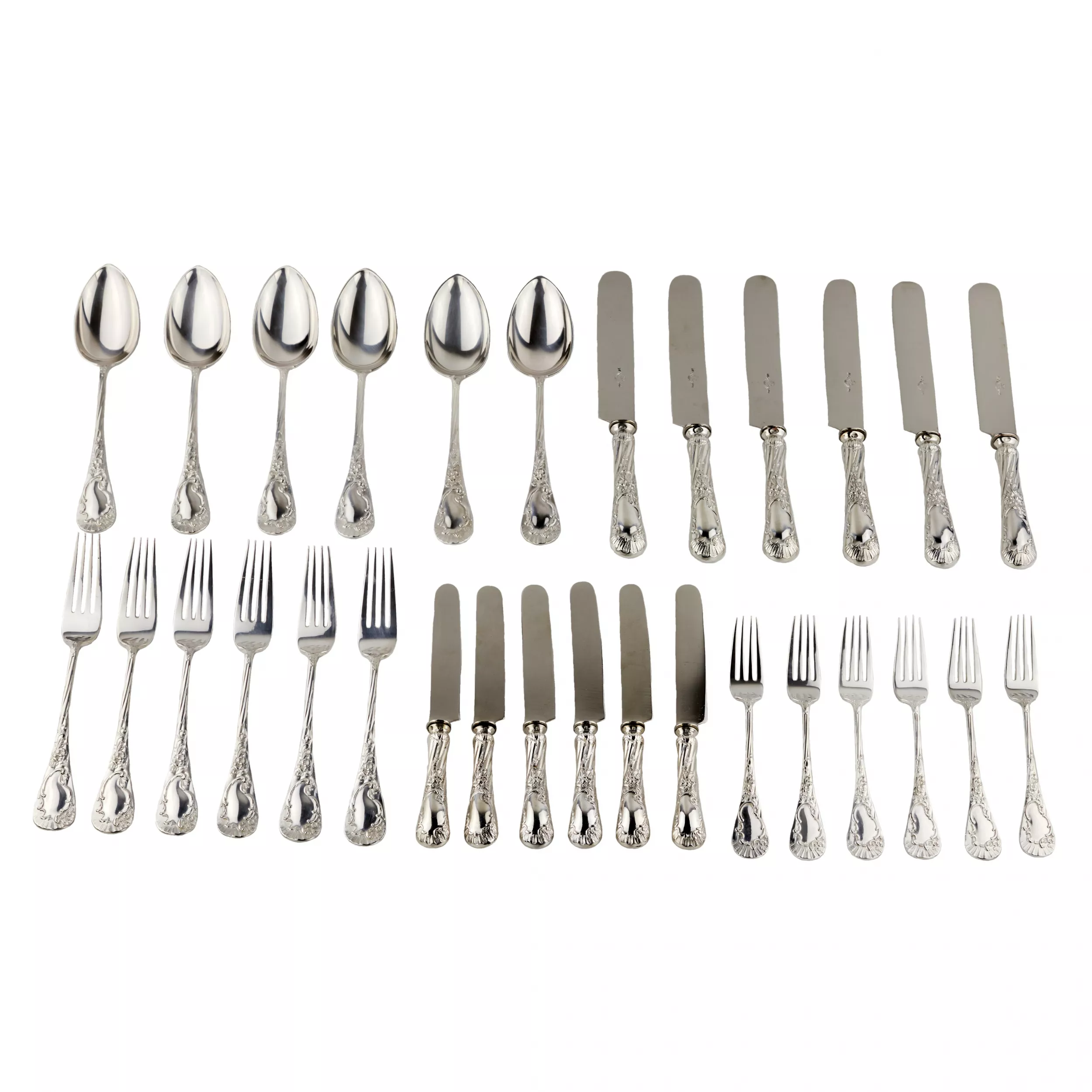 Silverware set for 6 persons. Ivan Khlebnikov. 