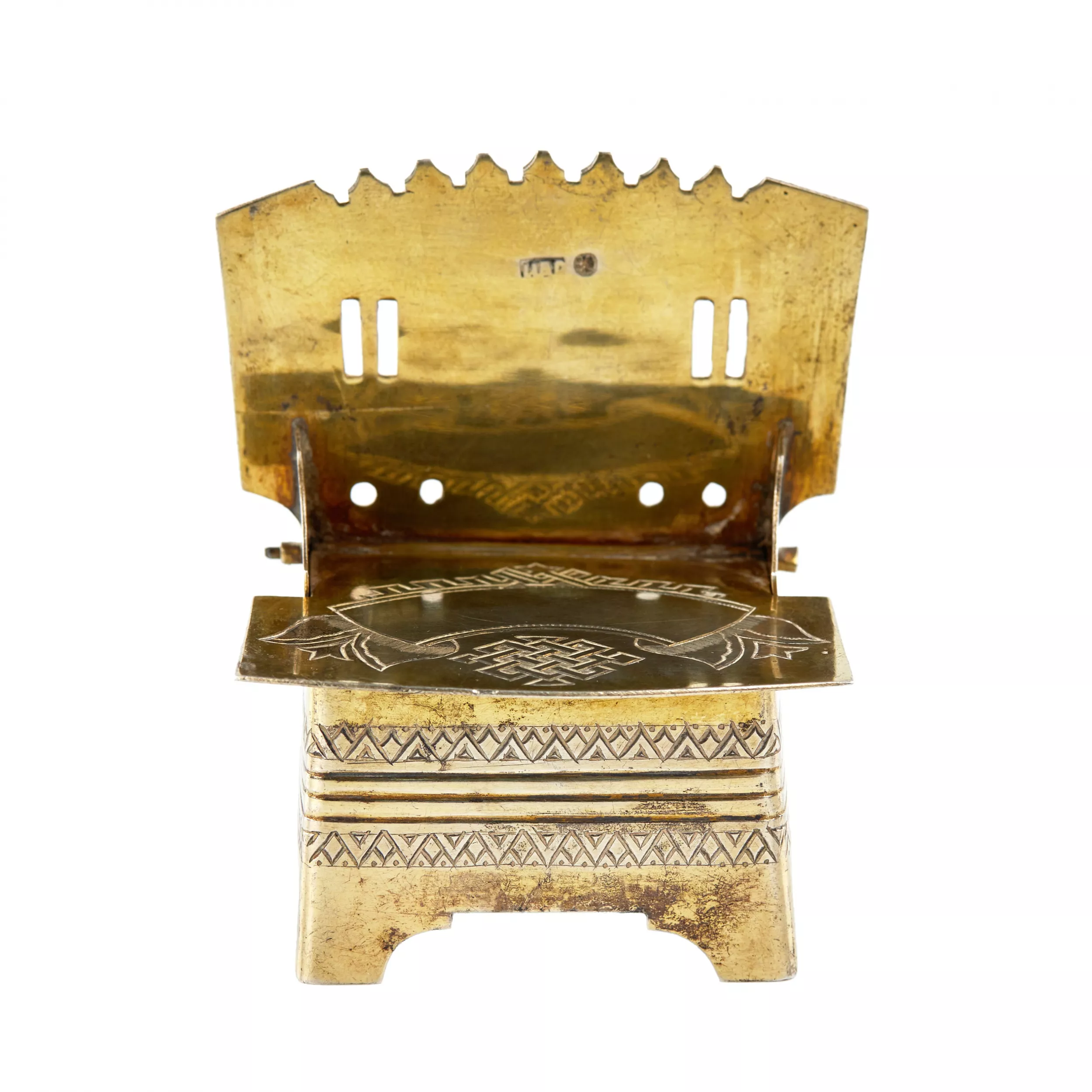 Russian silver salt shaker throne. 19th century. 