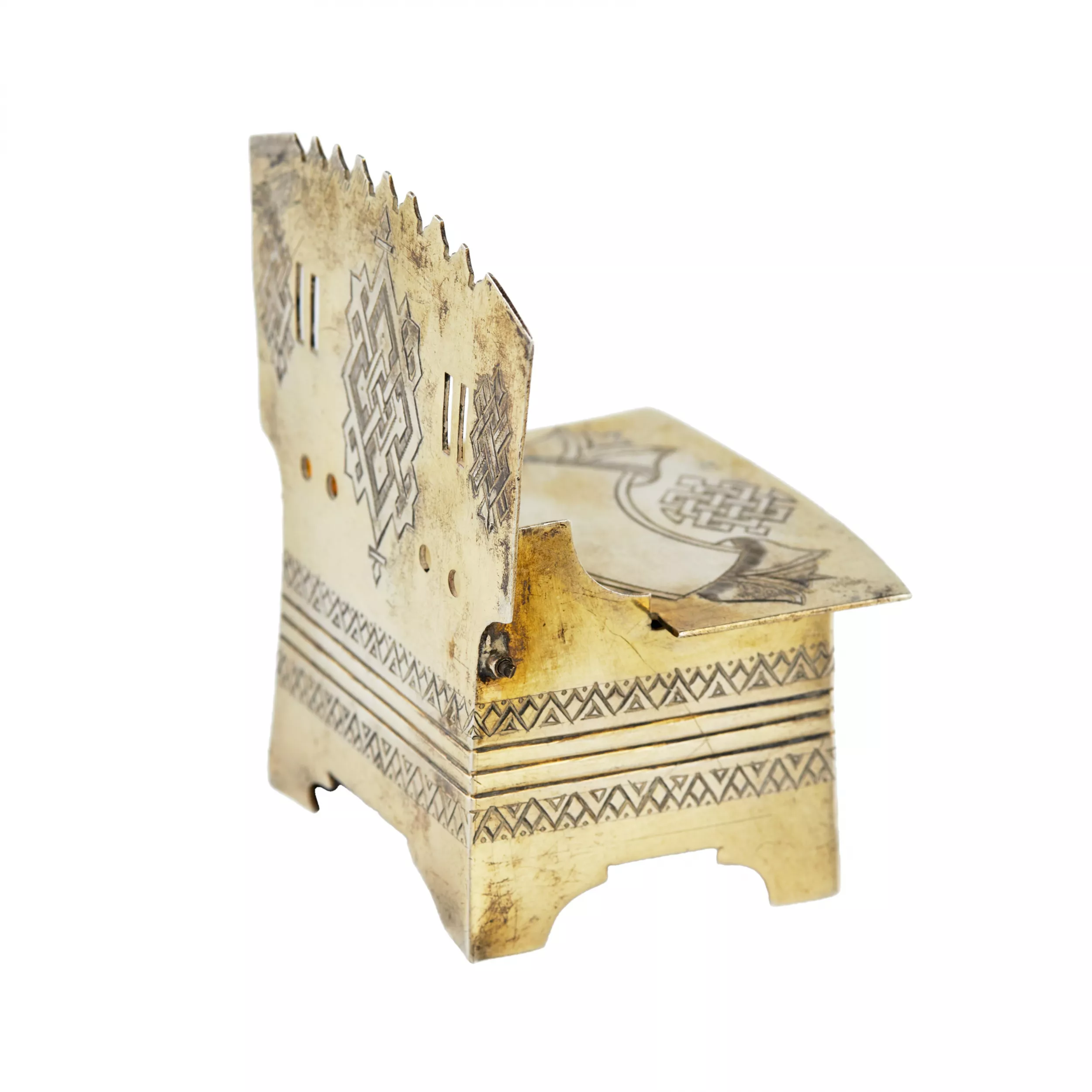 Russian silver salt shaker throne. 19th century. 