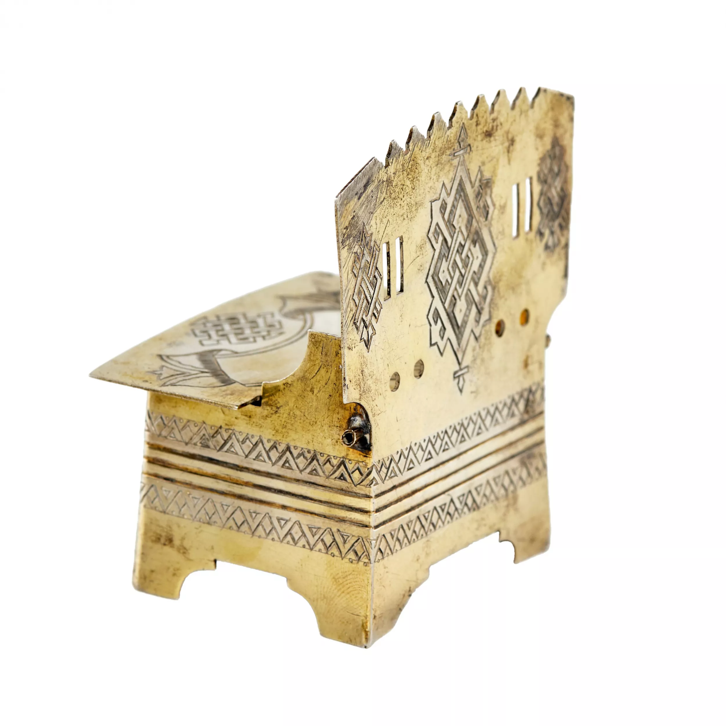 Russian silver salt shaker throne. 19th century. 