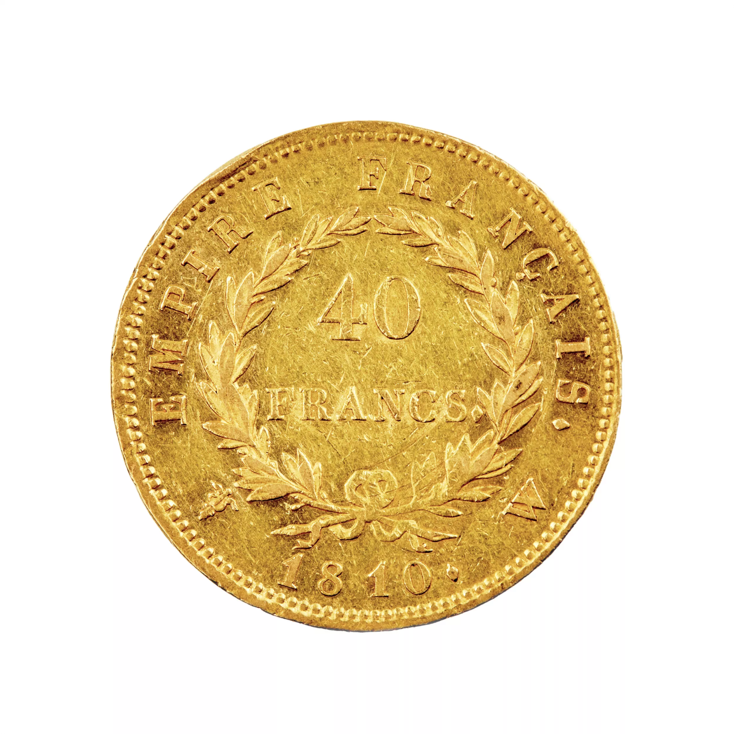 Pièce d`or de 40 francs de 1810. 