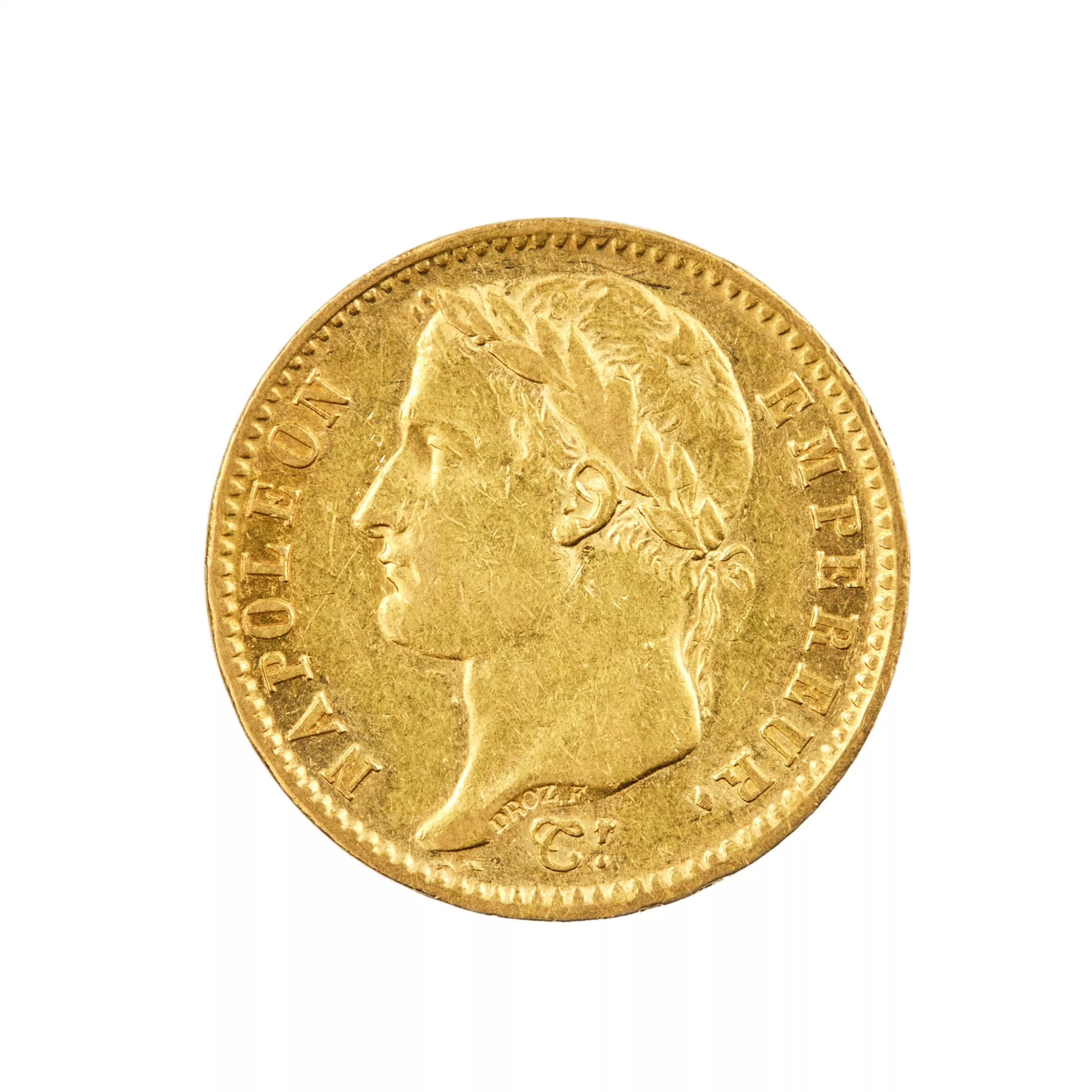 Pièce d`or de 20 francs de 1809. 